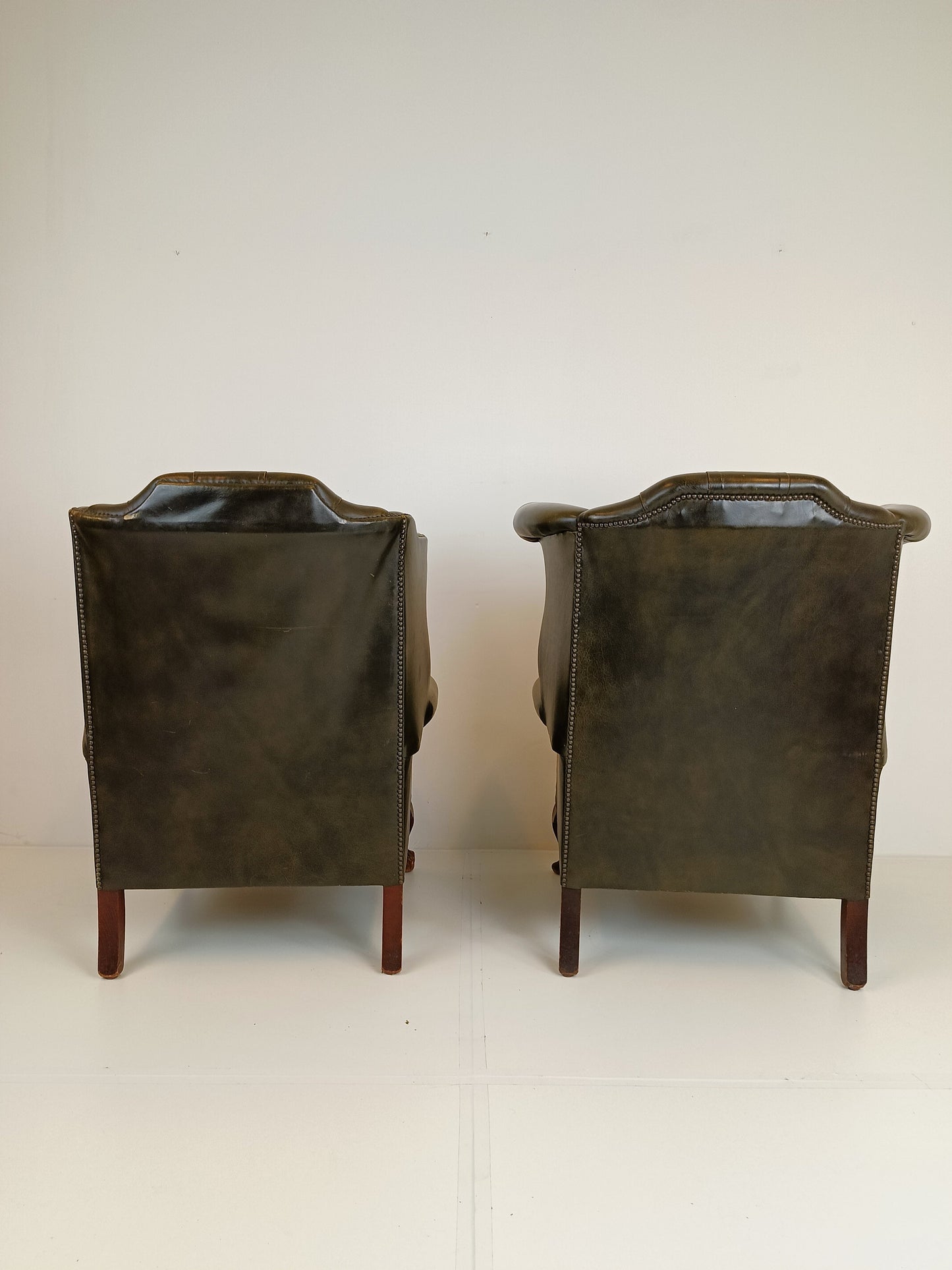 Green Chesterfield Lounge Chairs Green Chesterfield Lounge Chairs
