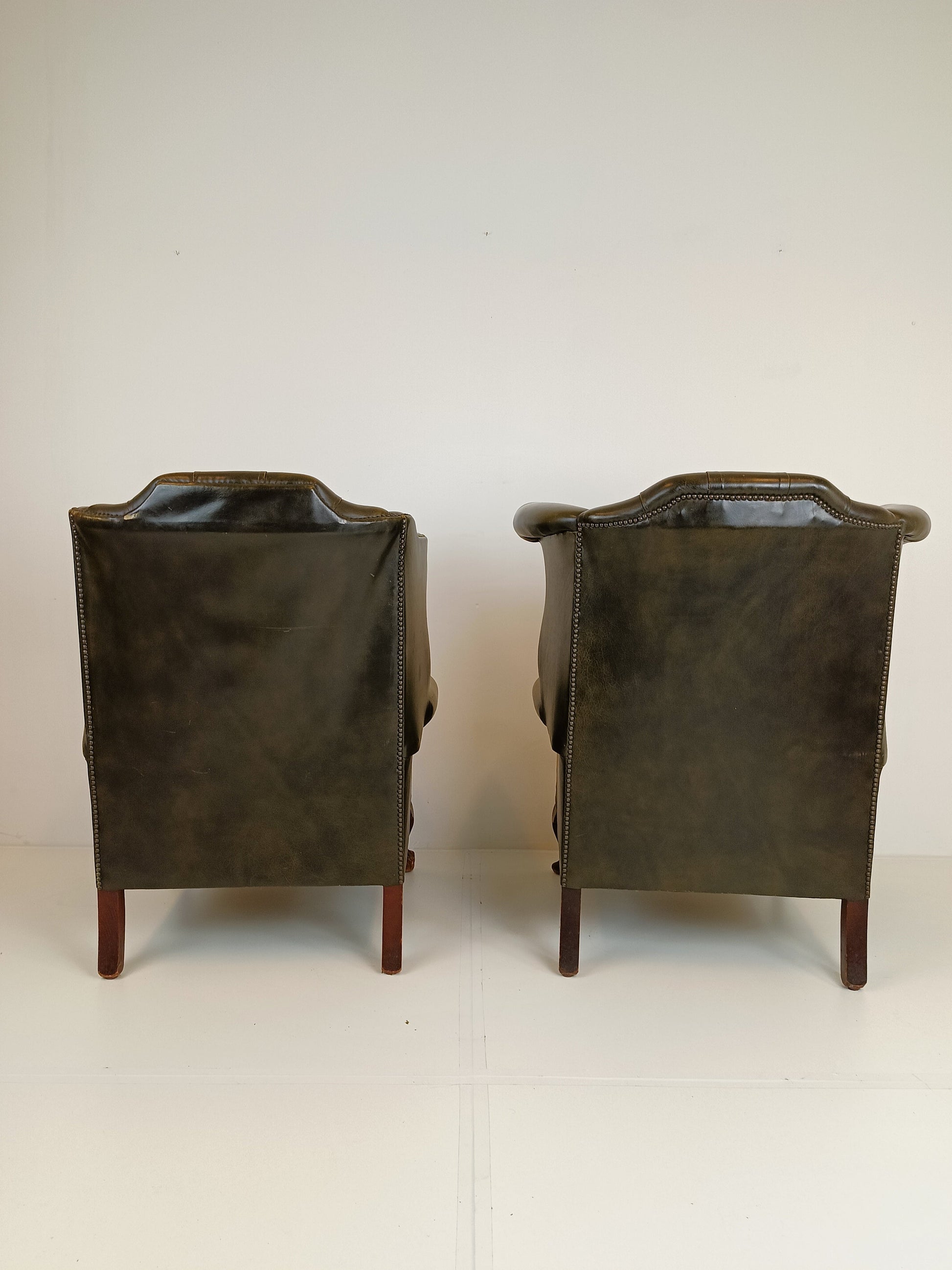 Green Chesterfield Lounge Chairs Green Chesterfield Lounge Chairs