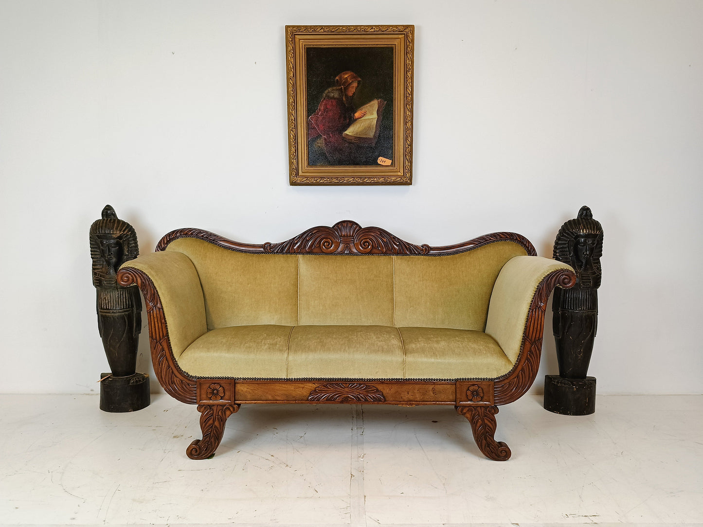 Greenish Biedermeier Sofa Greenish Biedermeier Sofa