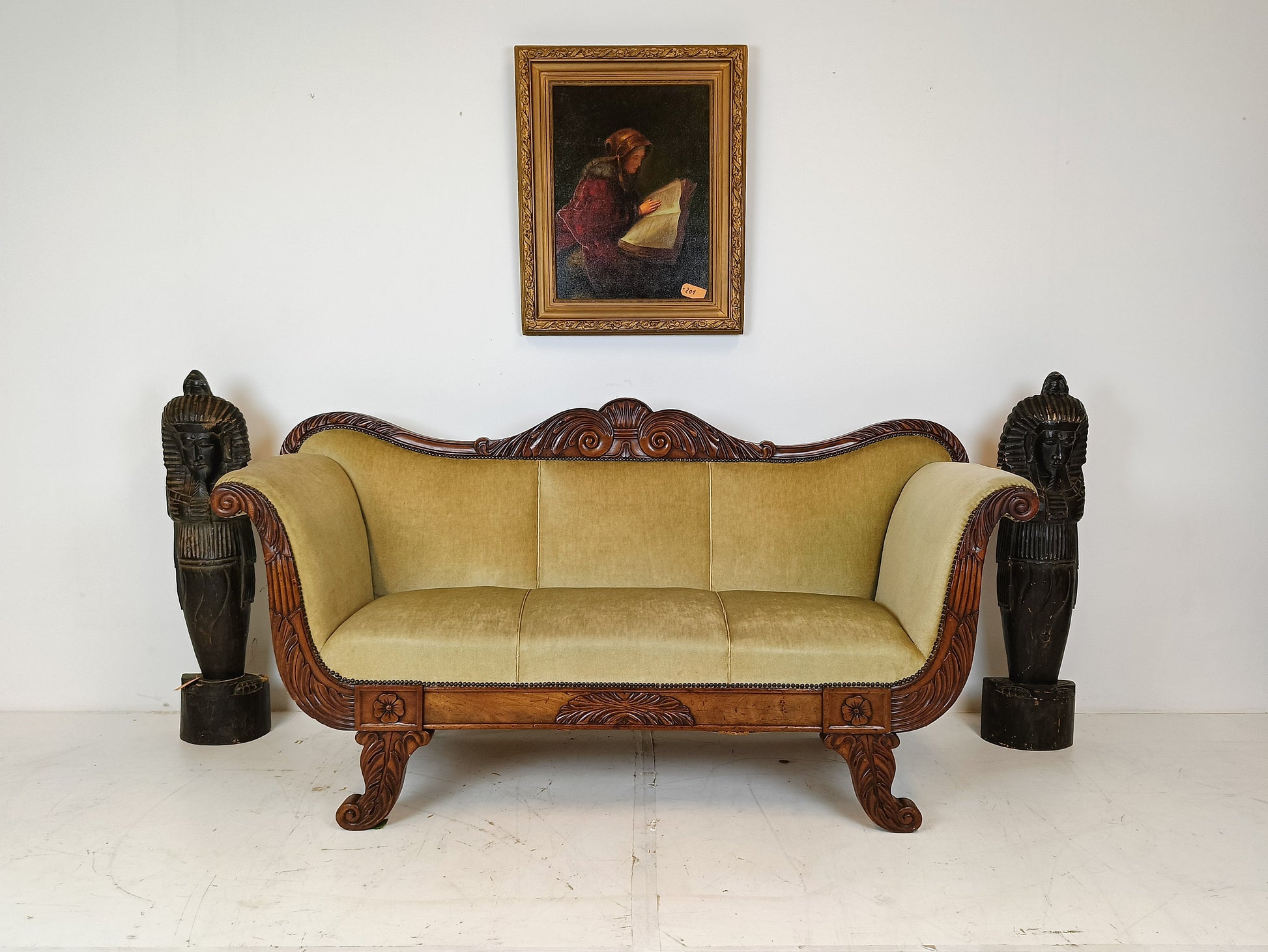Greenish Biedermeier Sofa Greenish Biedermeier Sofa