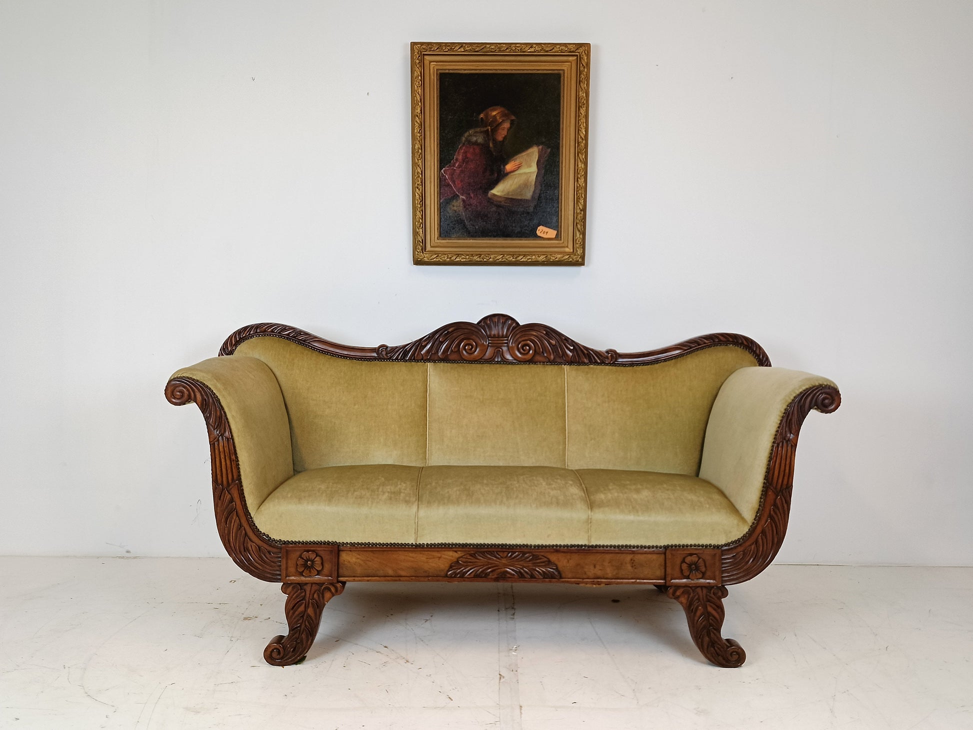 Greenish Biedermeier Sofa Greenish Biedermeier Sofa