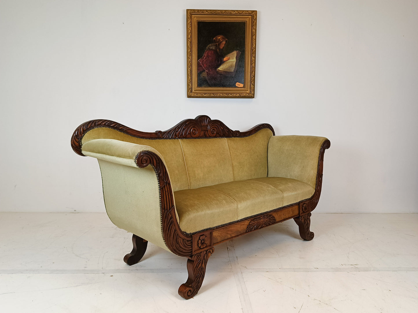Greenish Biedermeier Sofa Greenish Biedermeier Sofa