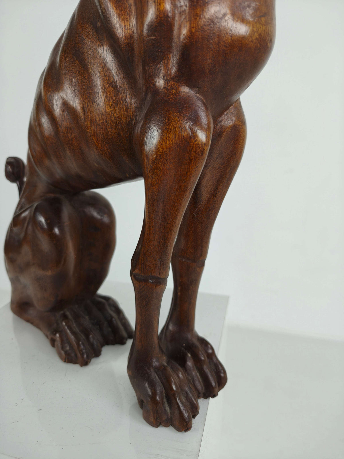 Hand-Carved Wooden Greyhound Statue -20th Century Hand-Carved Wooden Greyhound Statue -20th Century