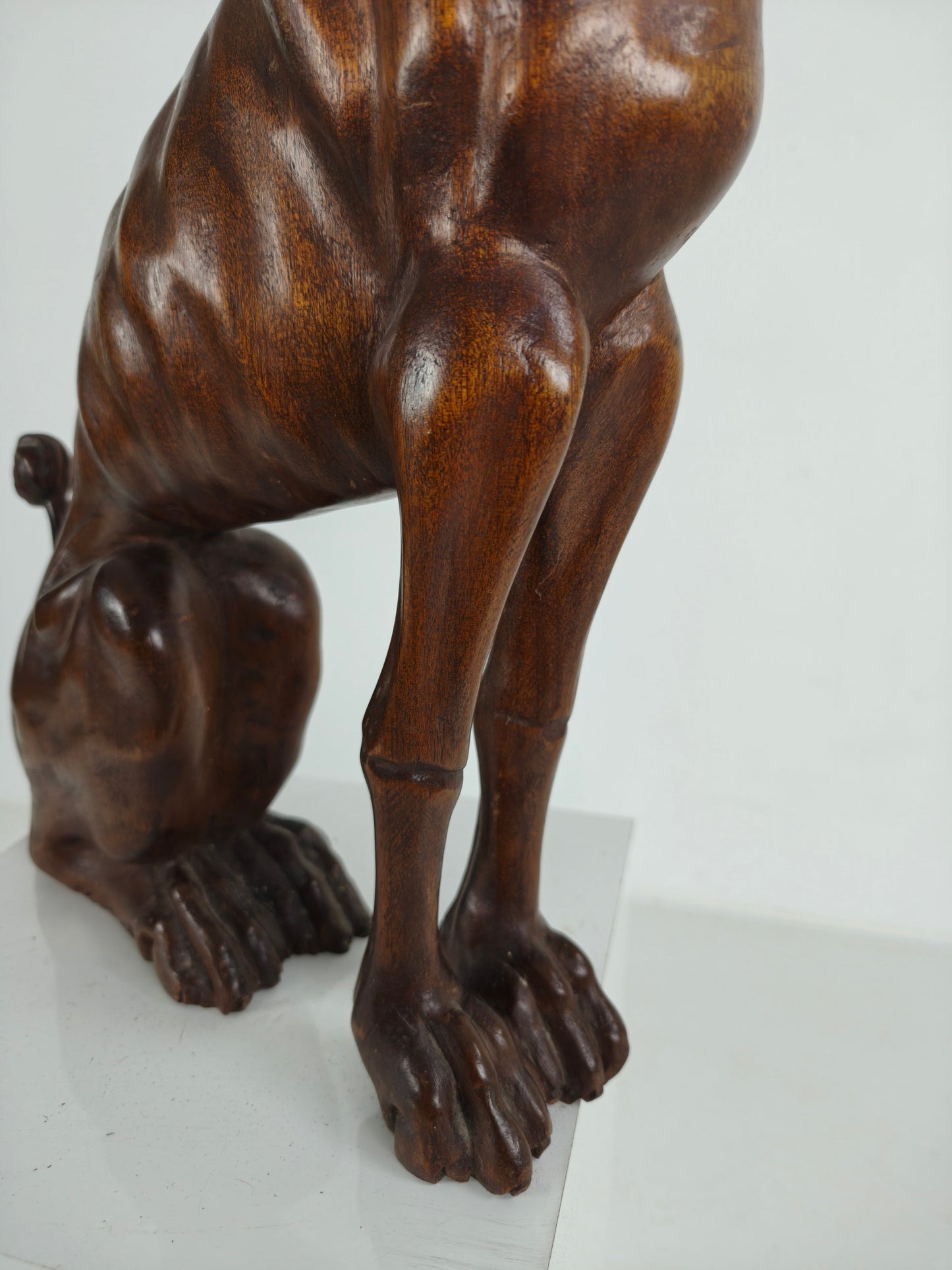 Hand-Carved Wooden Greyhound Statue -20th Century Hand-Carved Wooden Greyhound Statue -20th Century