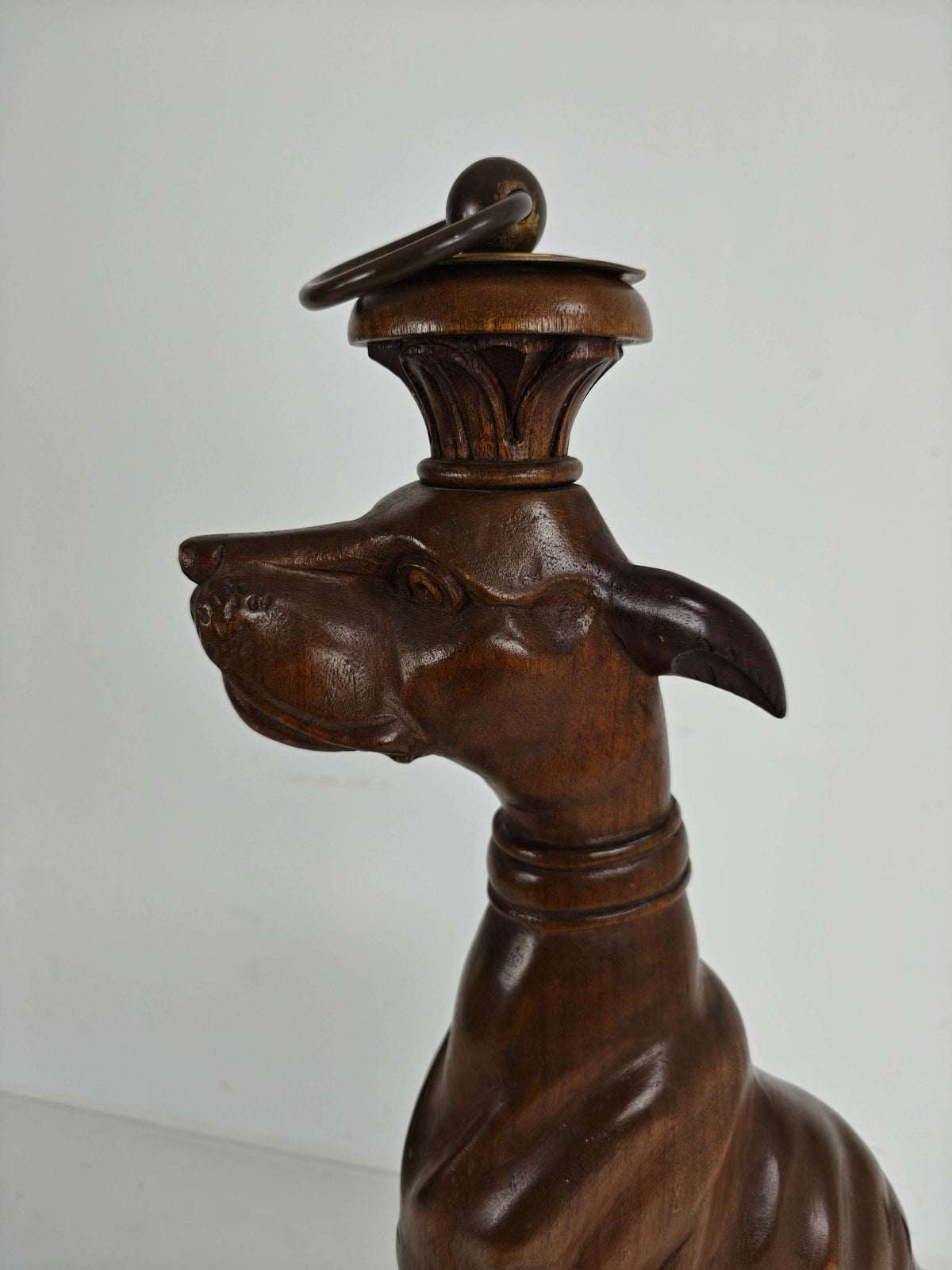 Hand-Carved Wooden Greyhound Statue -20th Century Hand-Carved Wooden Greyhound Statue -20th Century
