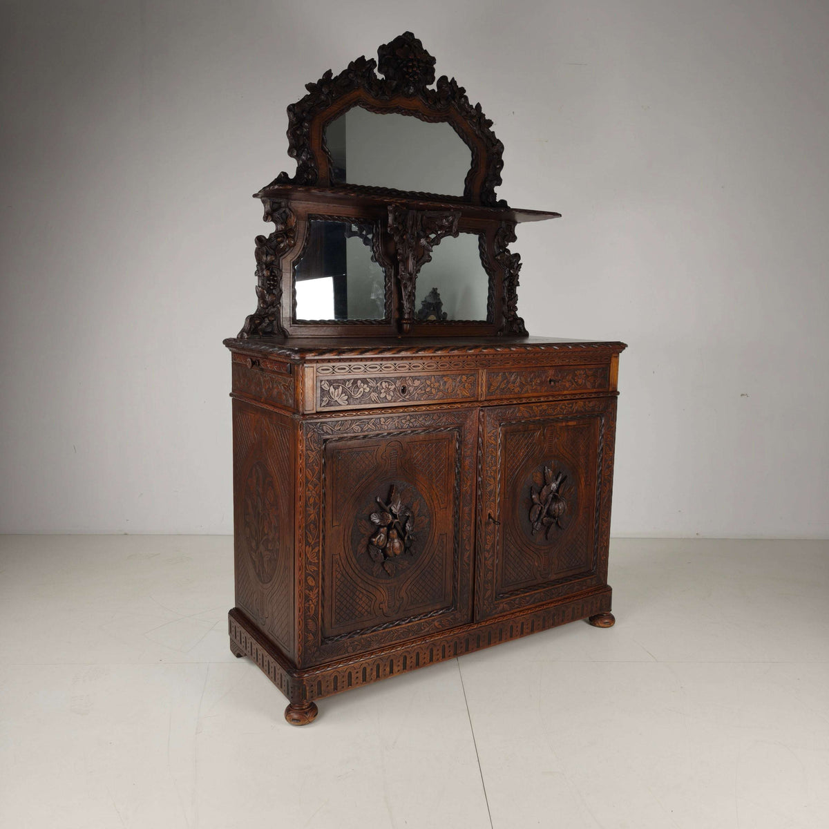 Horrix Buffet Cabinet with Mirror – Black Forest Style, By Horrix Horrix Buffet Cabinet with Mirror – Black Forest Style, By Horrix