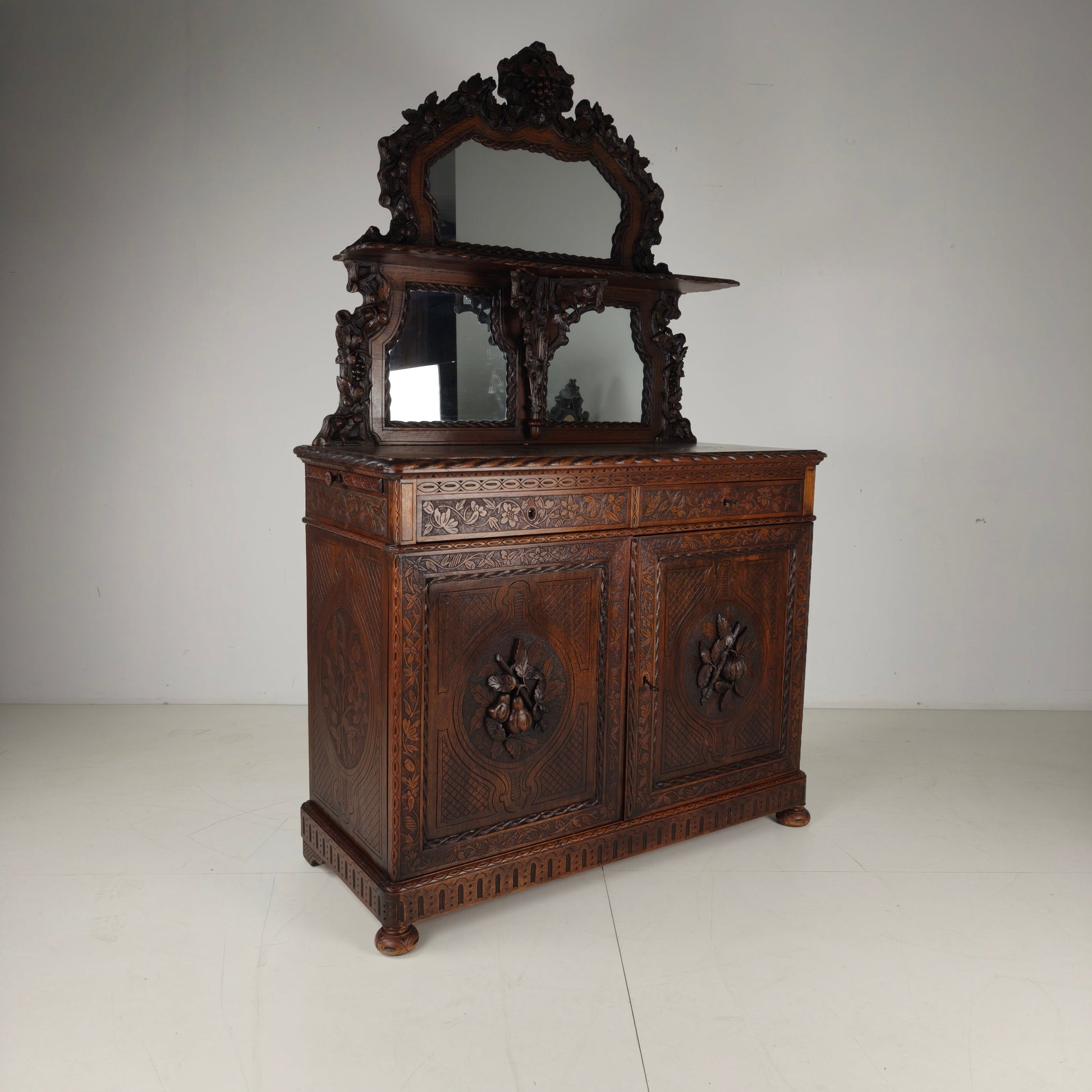 Horrix Buffet Cabinet with Mirror – Black Forest Style, By Horrix Horrix Buffet Cabinet with Mirror – Black Forest Style, By Horrix