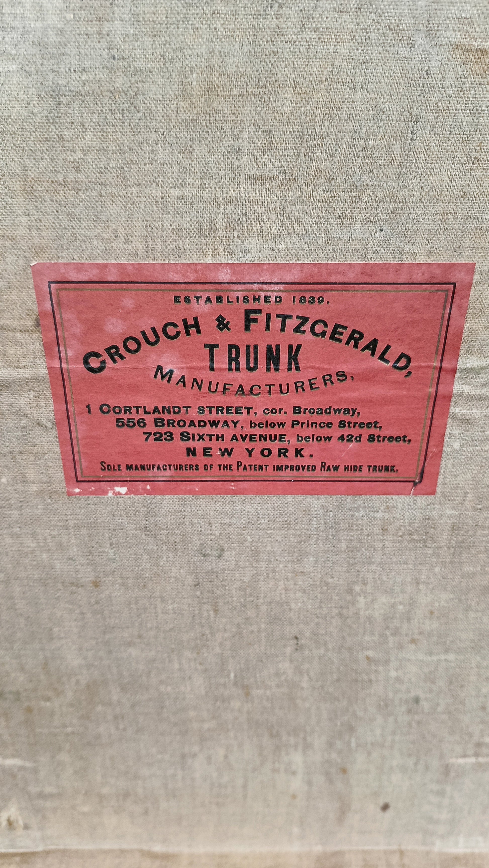 Initialed Crouch and Fitzgerald Trunk Initialed Crouch and Fitzgerald Trunk