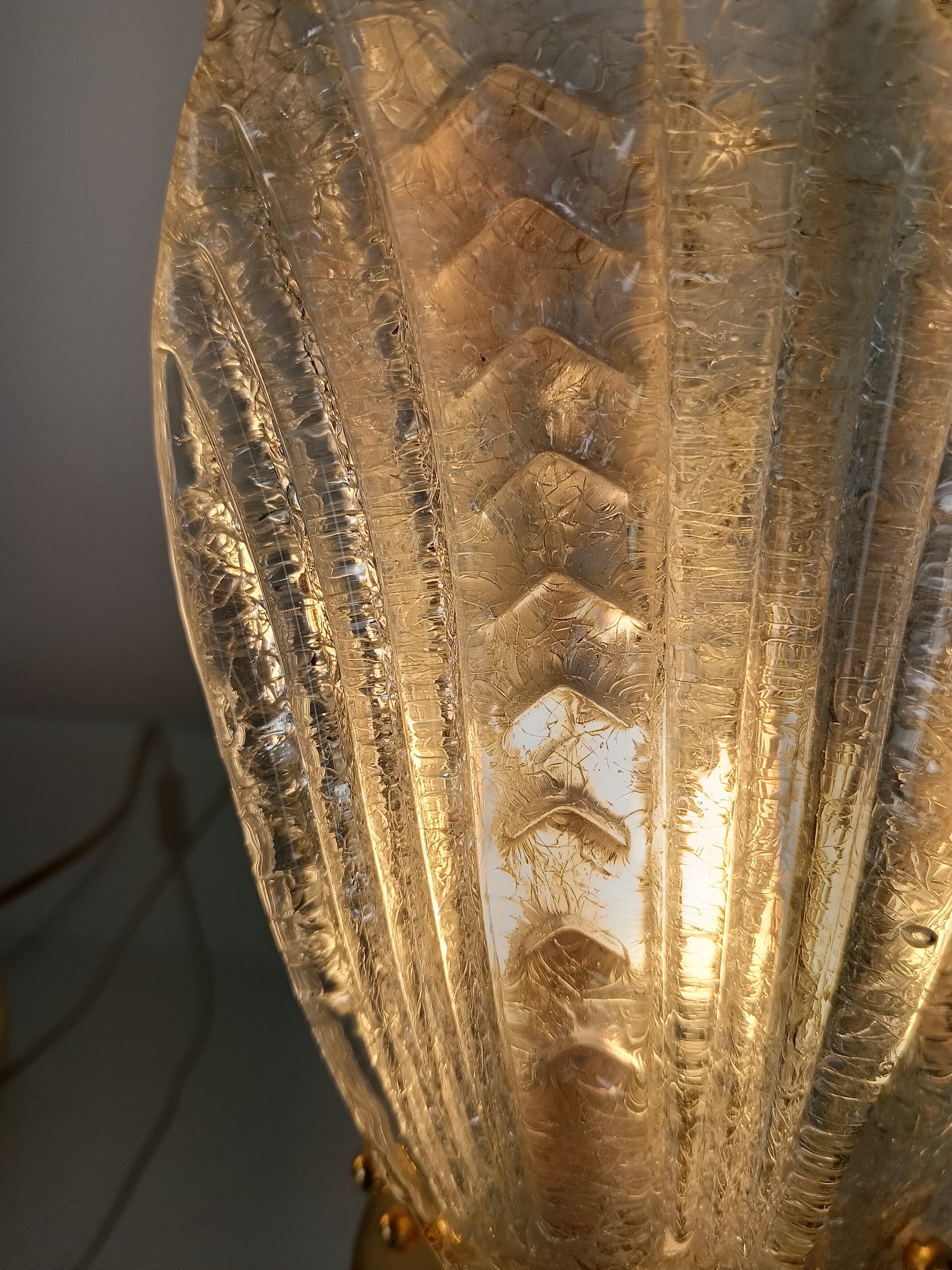 Italian Murano Glass Petali Table Lamp, 1970s Italian Murano Glass Petali Table Lamp, 1970s