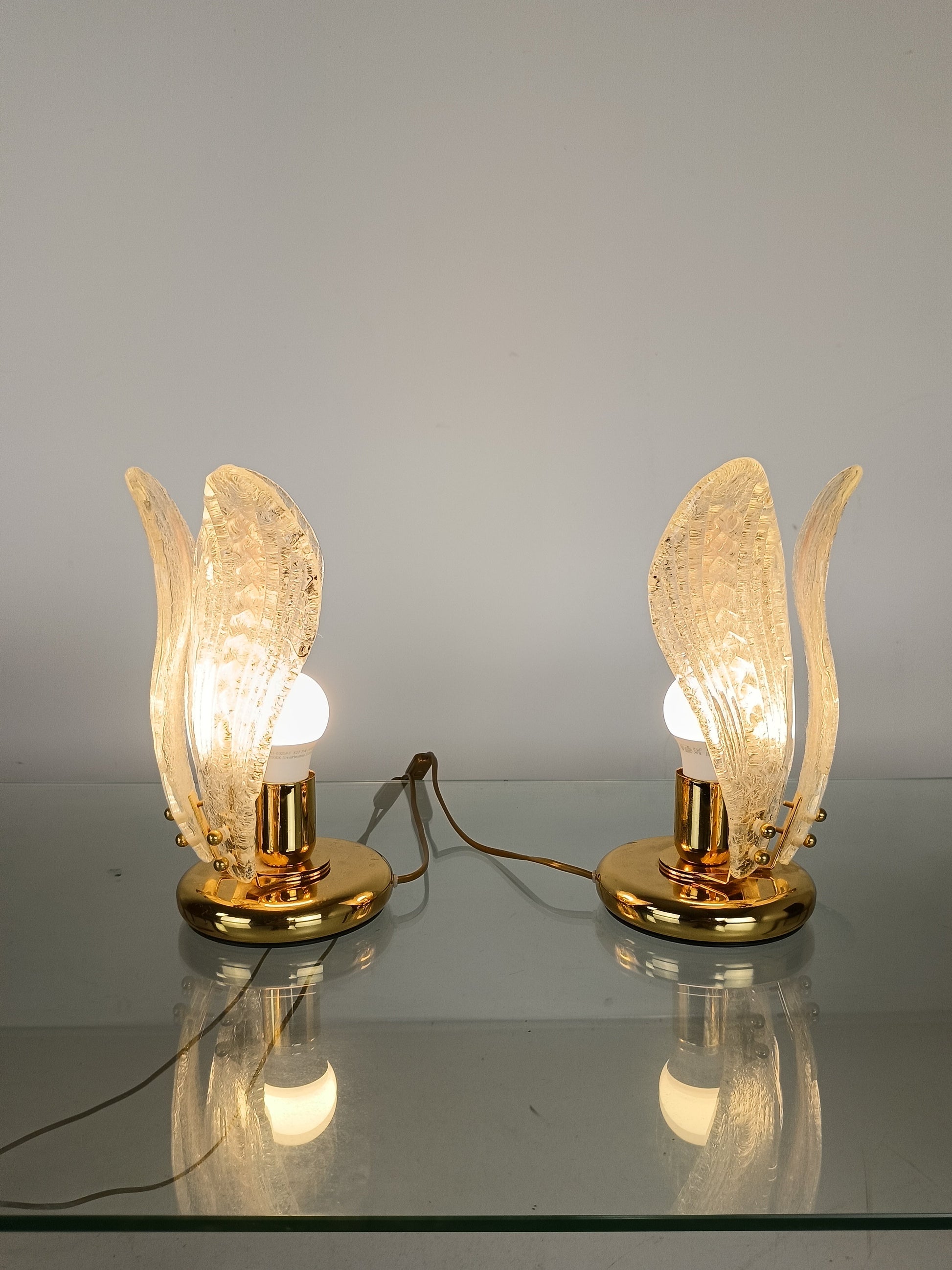 Italian Murano Glass Petali Table Lamp, 1970s Italian Murano Glass Petali Table Lamp, 1970s
