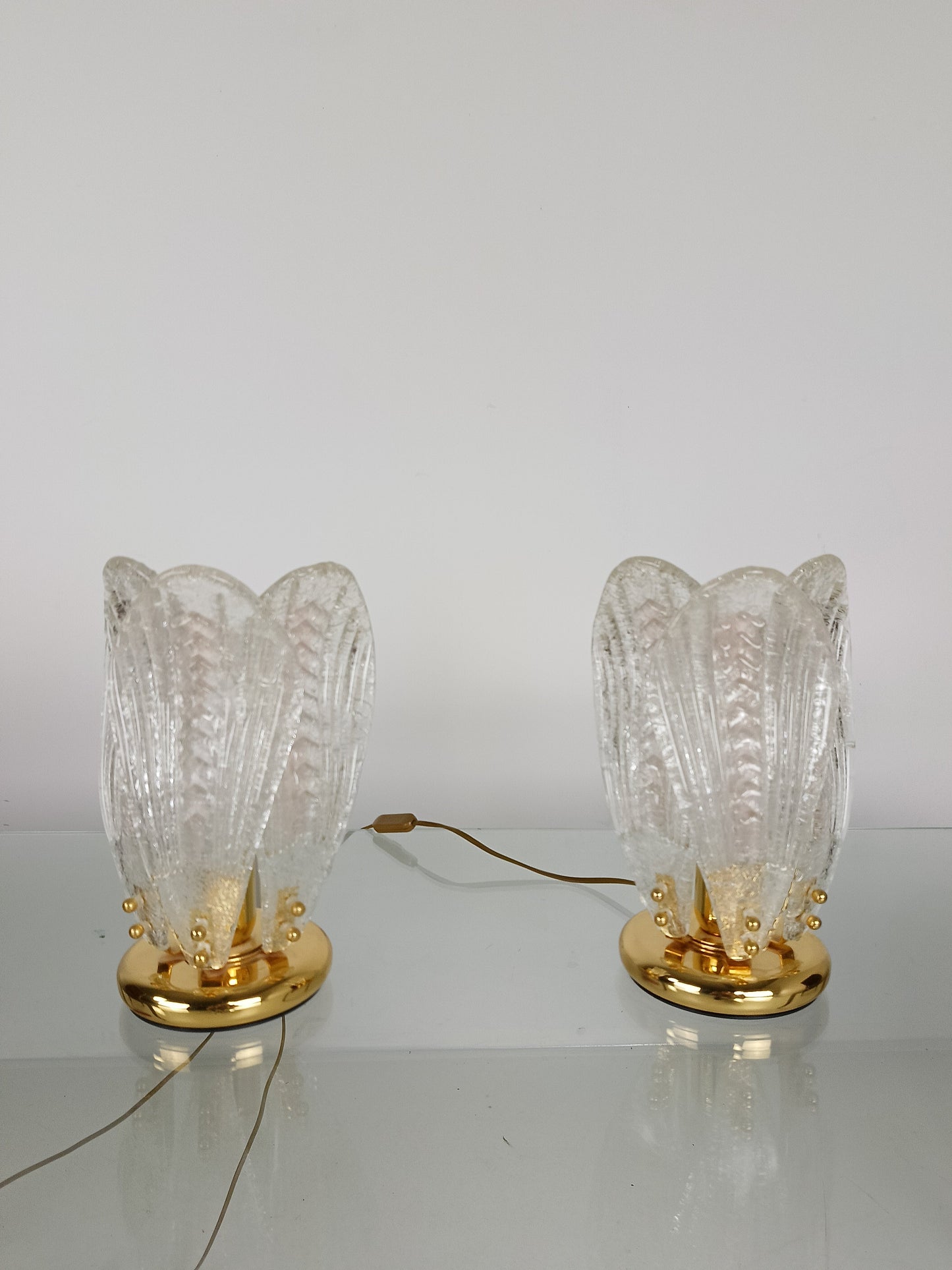 Italian Murano Glass Petali Table Lamp, 1970s Italian Murano Glass Petali Table Lamp, 1970s