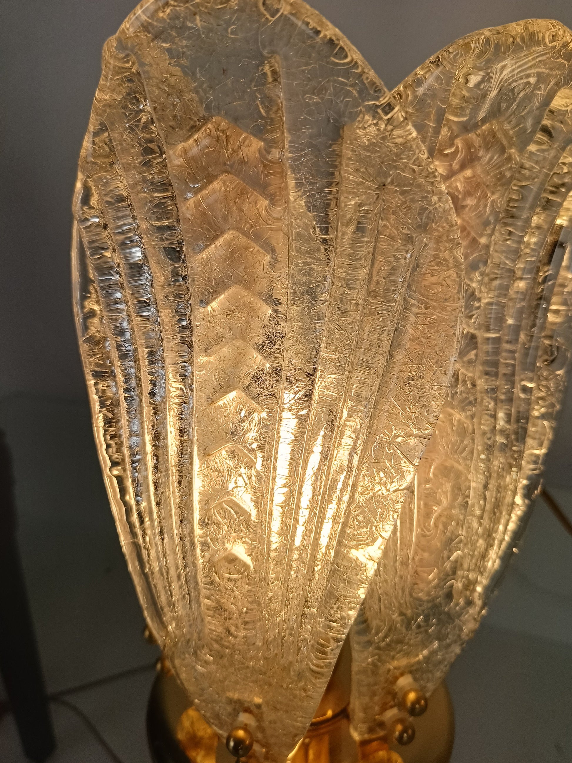 Italian Murano Glass Petali Table Lamp, 1970s Italian Murano Glass Petali Table Lamp, 1970s