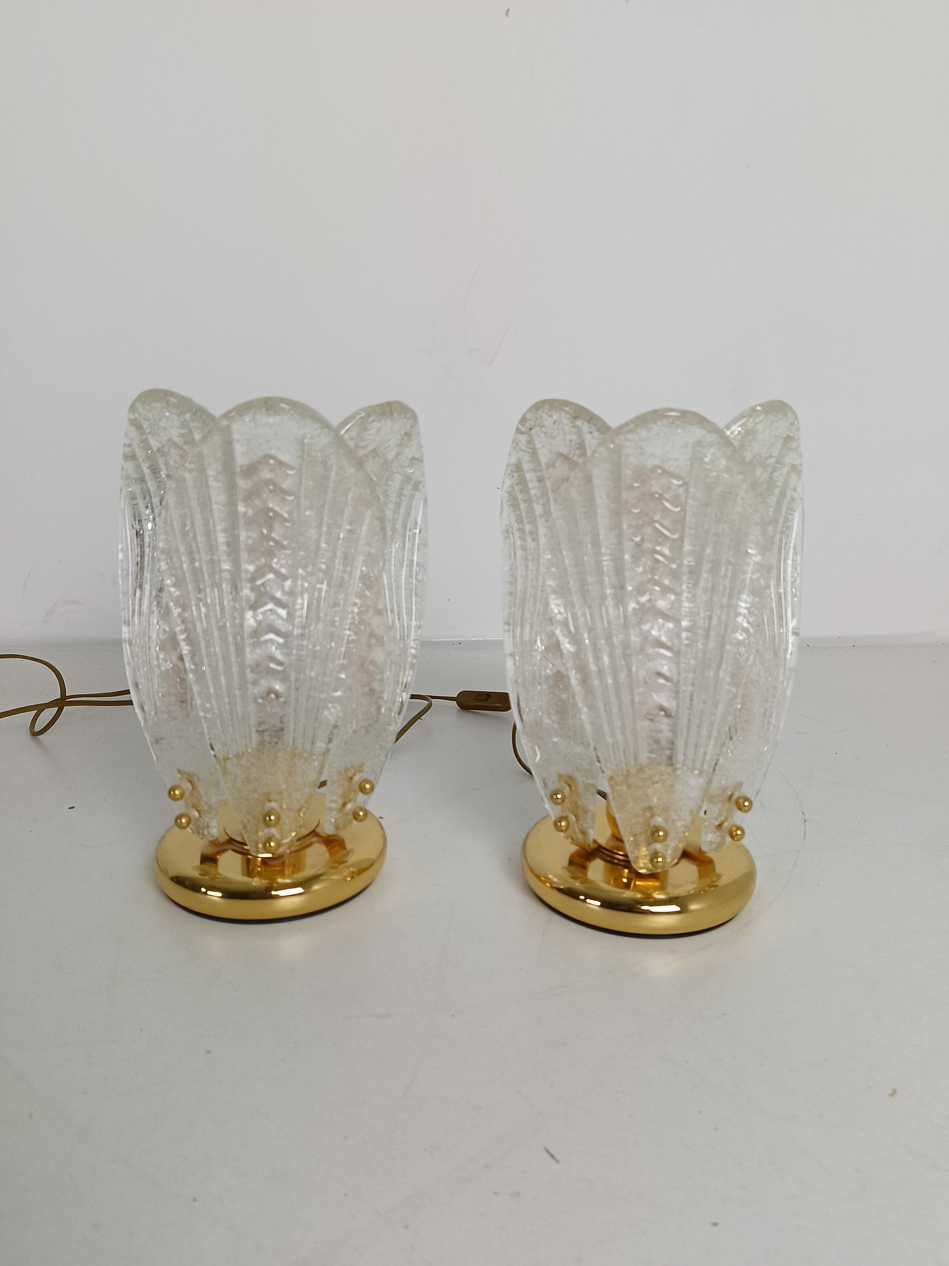 Italian Murano Glass Petali Table Lamp, 1970s Italian Murano Glass Petali Table Lamp, 1970s