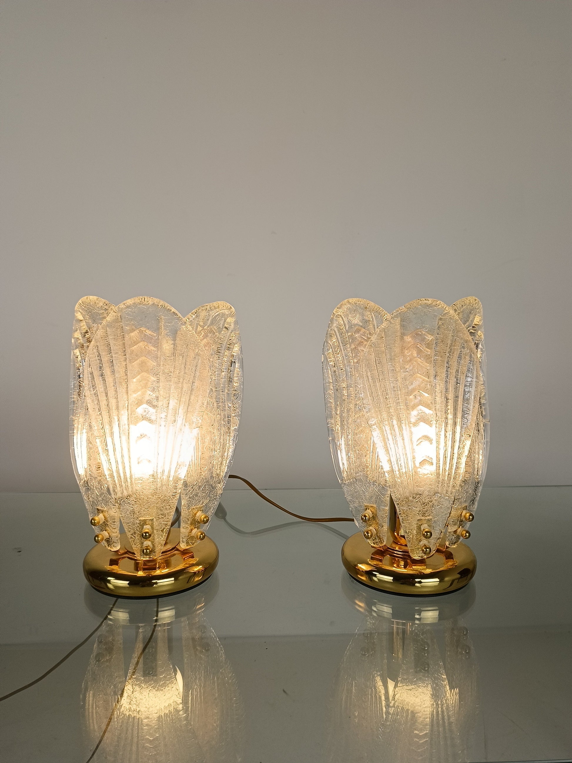 Italian Murano Glass Petali Table Lamp, 1970s Italian Murano Glass Petali Table Lamp, 1970s