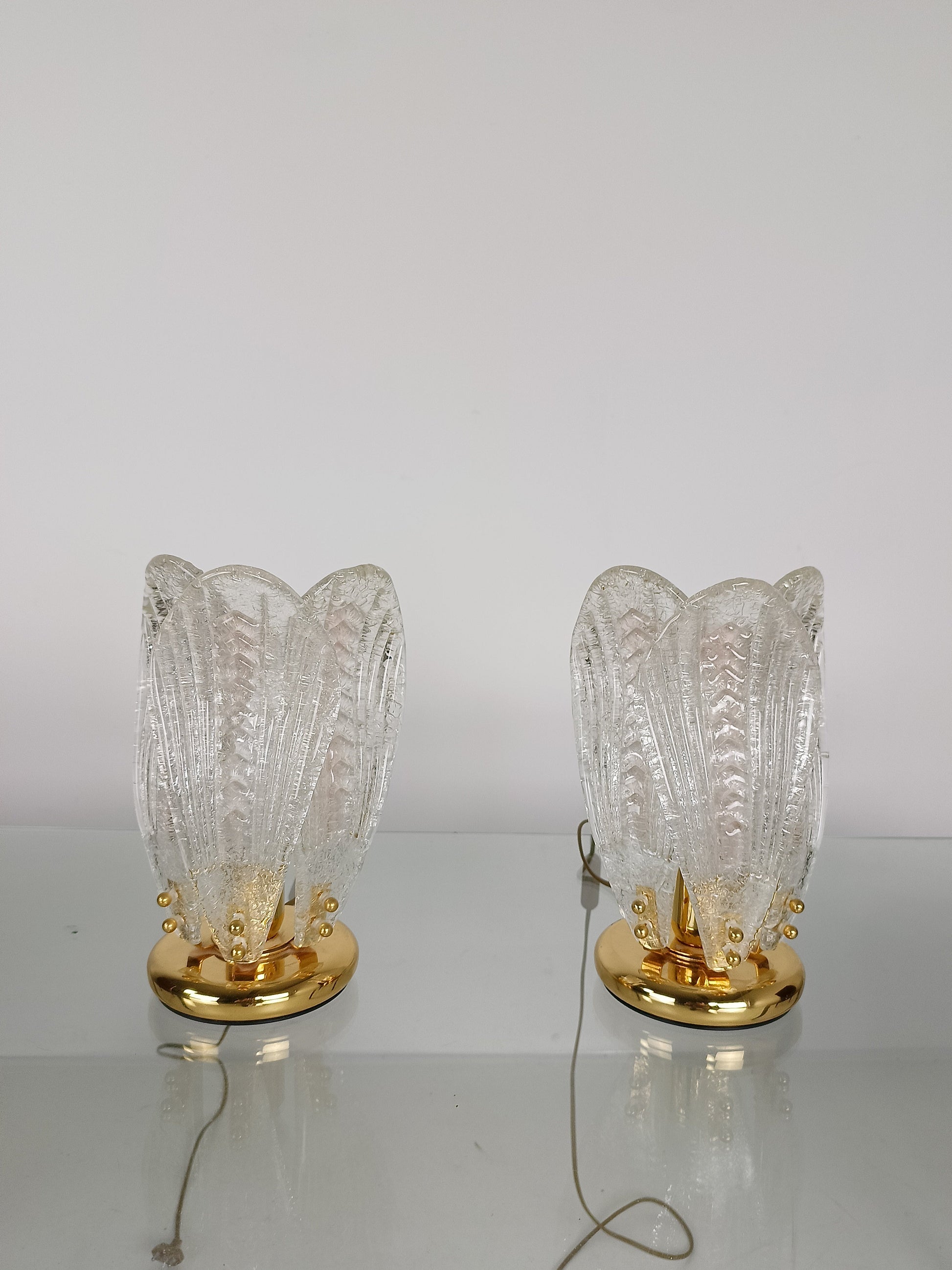 Italian Murano Glass Petali Table Lamp, 1970s Italian Murano Glass Petali Table Lamp, 1970s