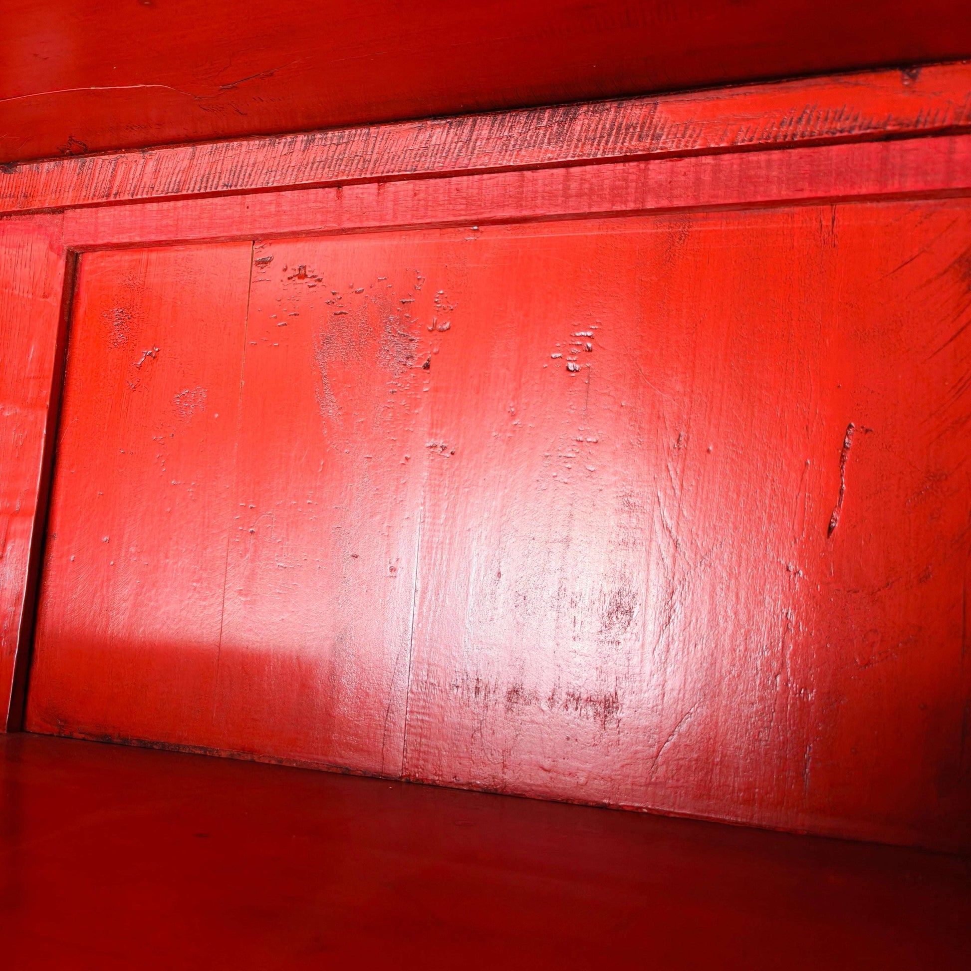 Large Antique Chinese Display Cabinet / Open Bookcase with Red Lacquer Interior Large Antique Chinese Display Cabinet / Open Bookcase with Red Lacquer Interior