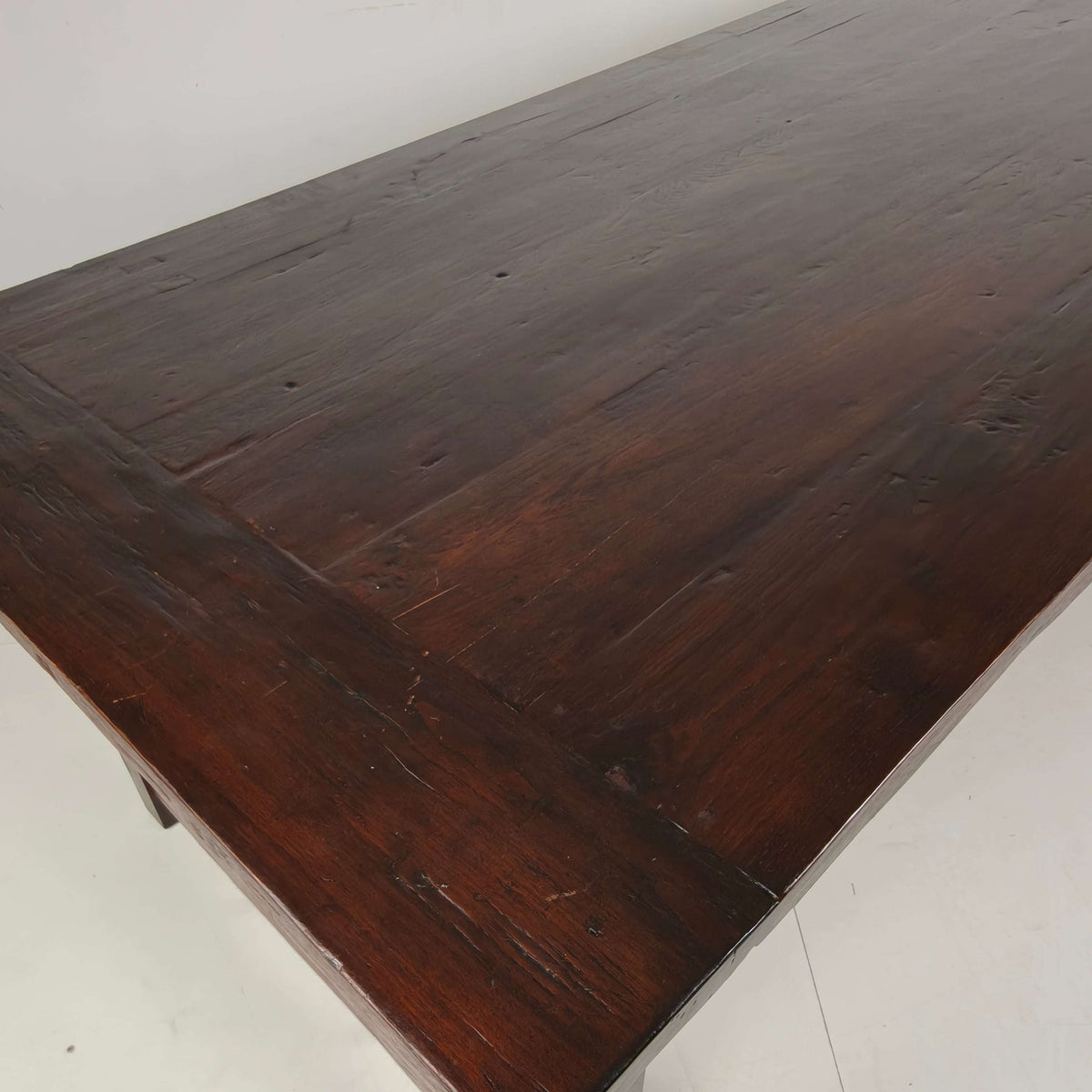 Large Spanish Oak Dining Table with Wrought Iron Bars– 20th Century Large Spanish Oak Dining Table with Wrought Iron Bars– 20th Century