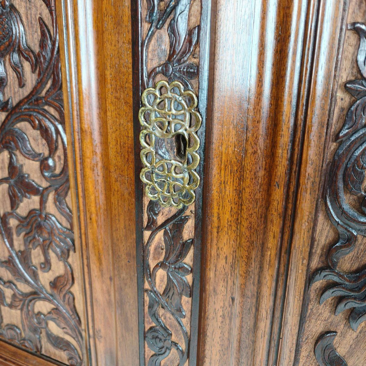 Late 19th Century Carved Colonial Cabinet – Dutch East Indies Late 19th Century Carved Colonial Cabinet – Dutch East Indies