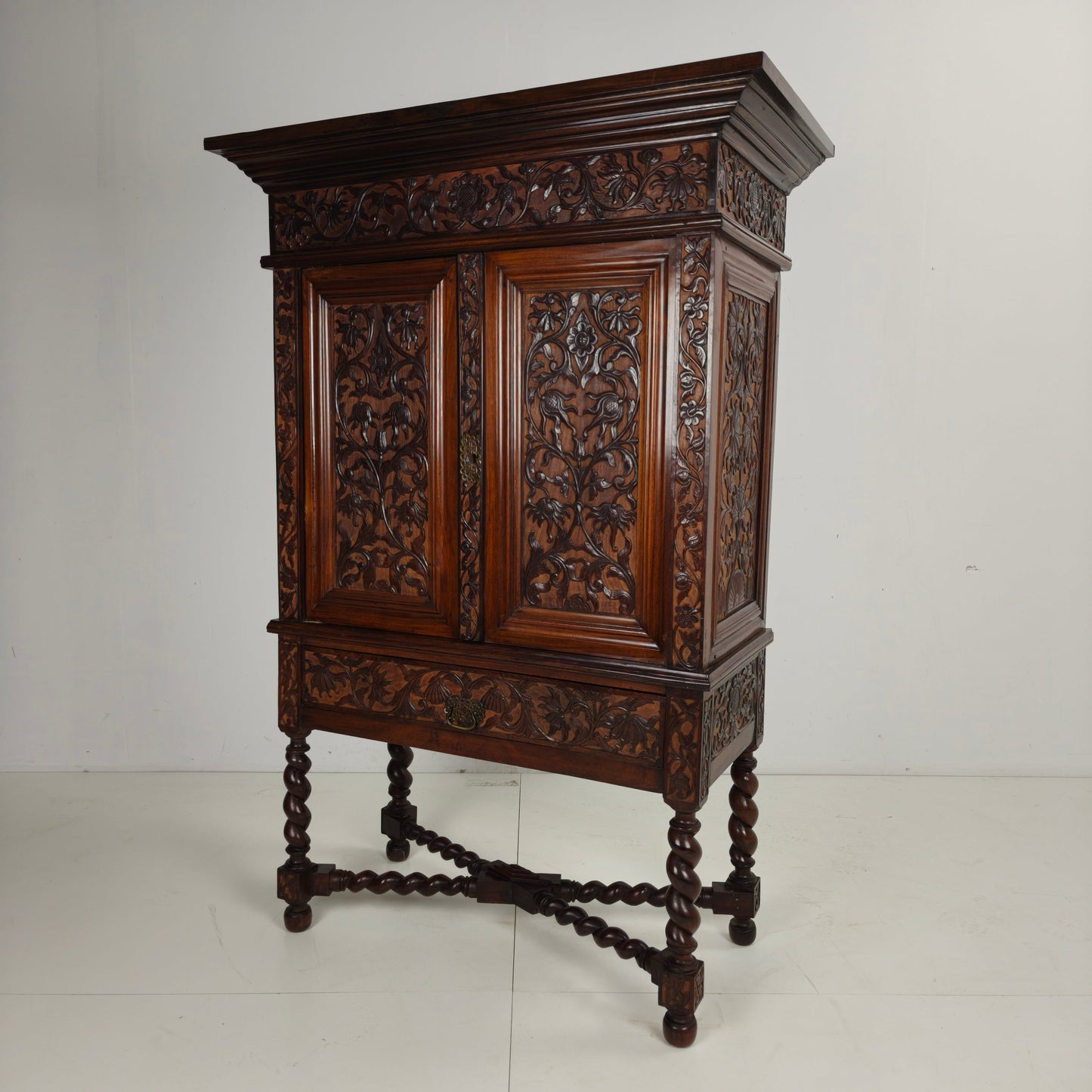 Late 19th Century Carved Colonial Cabinet – Dutch East Indies Late 19th Century Carved Colonial Cabinet – Dutch East Indies