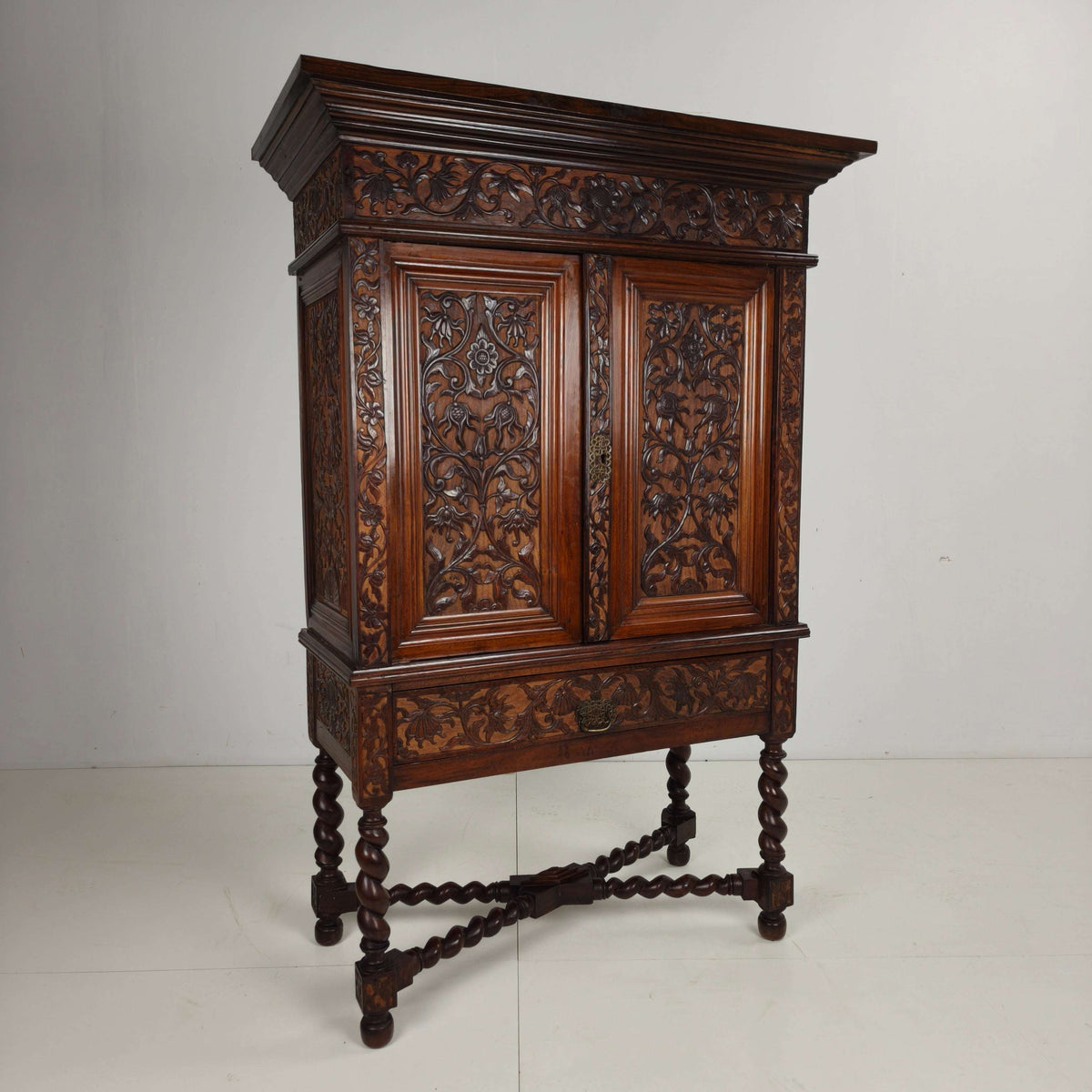 Late 19th Century Carved Colonial Cabinet – Dutch East Indies Late 19th Century Carved Colonial Cabinet – Dutch East Indies