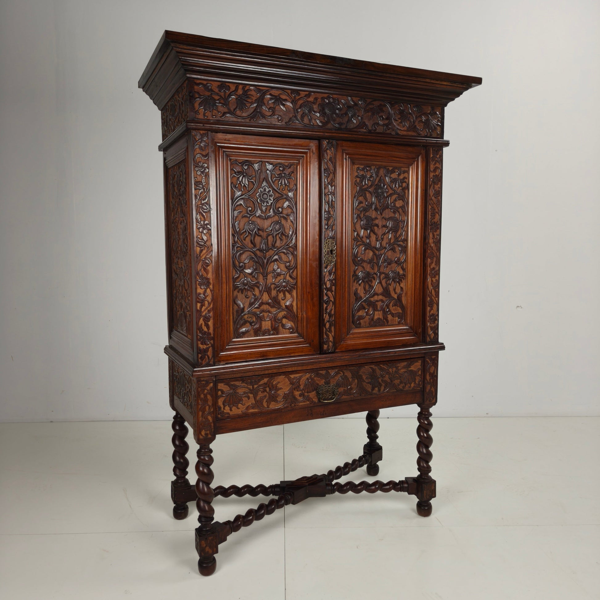 Late 19th Century Carved Colonial Cabinet – Dutch East Indies Late 19th Century Carved Colonial Cabinet – Dutch East Indies