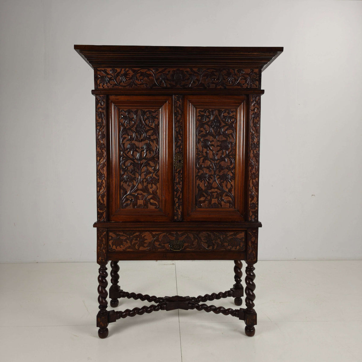 Late 19th Century Carved Colonial Cabinet – Dutch East Indies Late 19th Century Carved Colonial Cabinet – Dutch East Indies