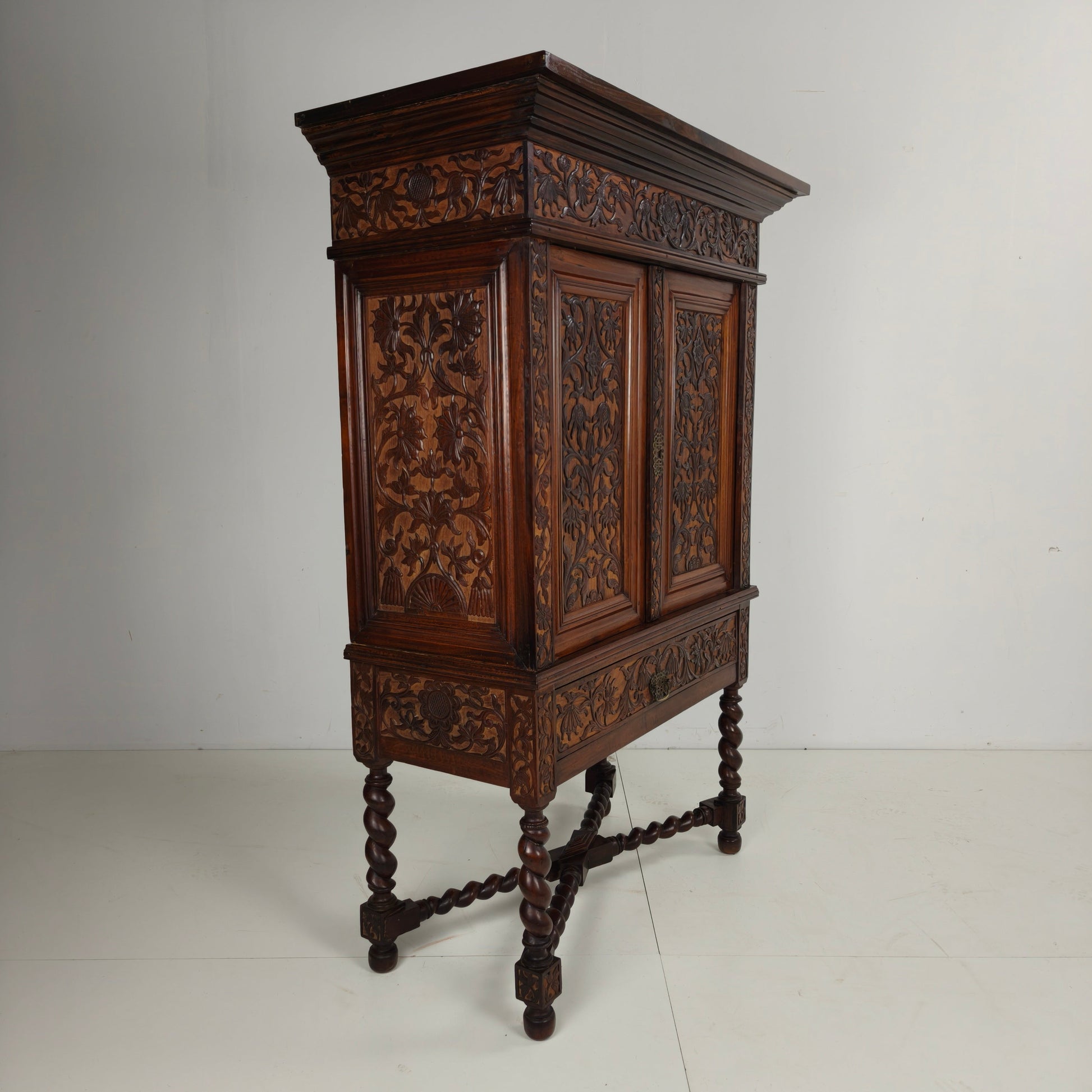 Late 19th Century Carved Colonial Cabinet – Dutch East Indies Late 19th Century Carved Colonial Cabinet – Dutch East Indies