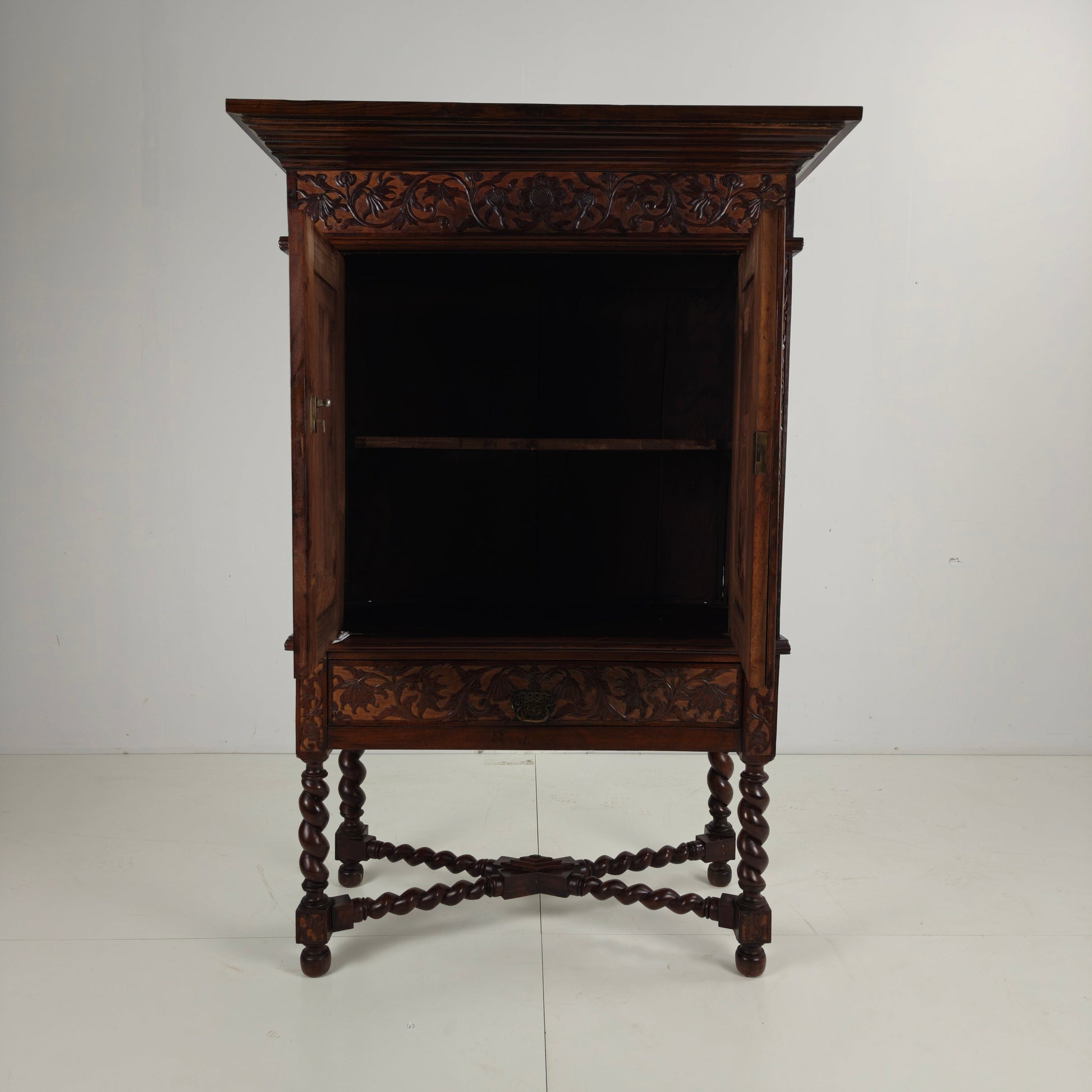 Late 19th Century Carved Colonial Cabinet – Dutch East Indies Late 19th Century Carved Colonial Cabinet – Dutch East Indies