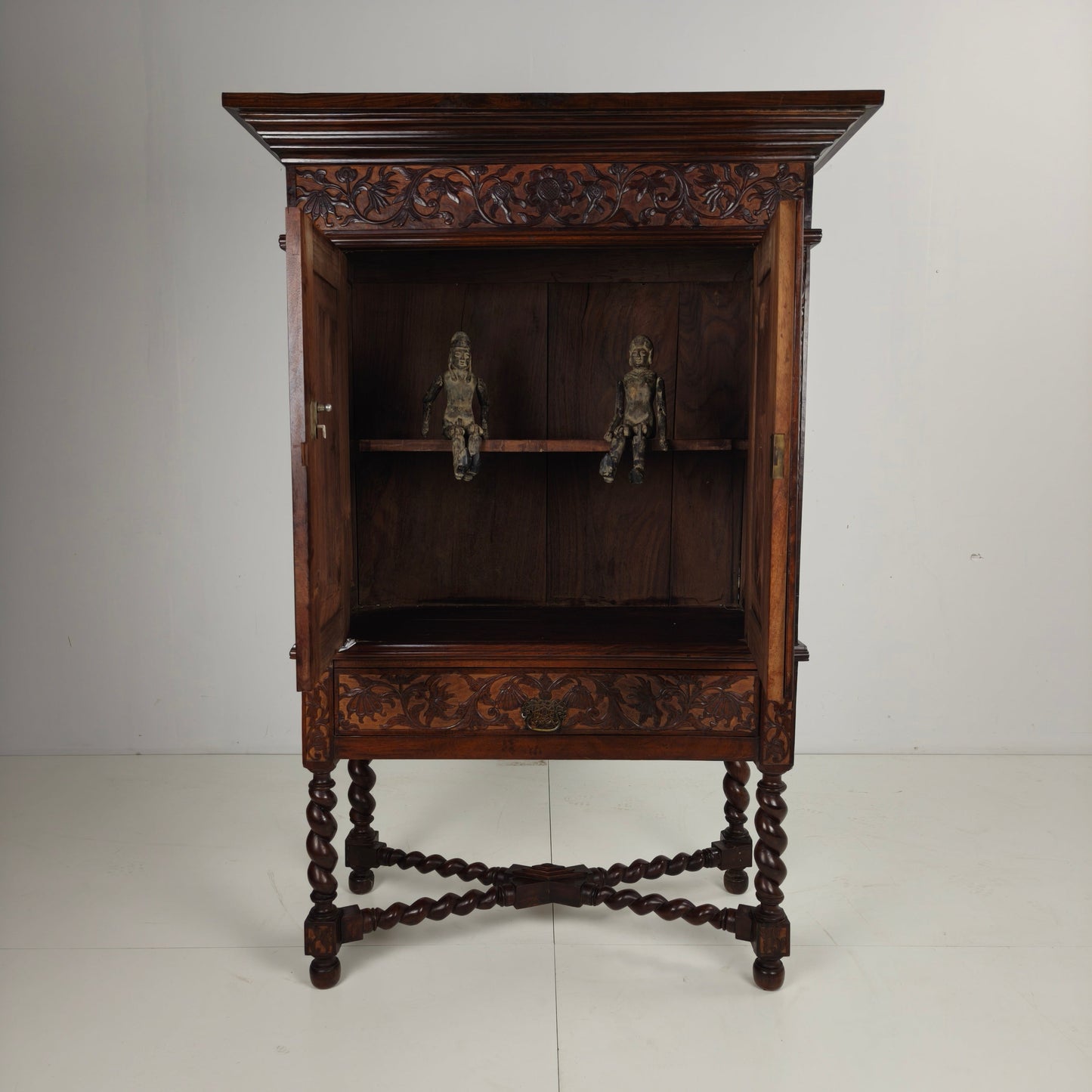 Late 19th Century Carved Colonial Cabinet – Dutch East Indies Late 19th Century Carved Colonial Cabinet – Dutch East Indies