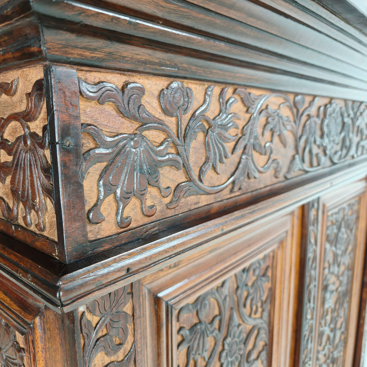 Late 19th Century Carved Colonial Cabinet – Dutch East Indies Late 19th Century Carved Colonial Cabinet – Dutch East Indies