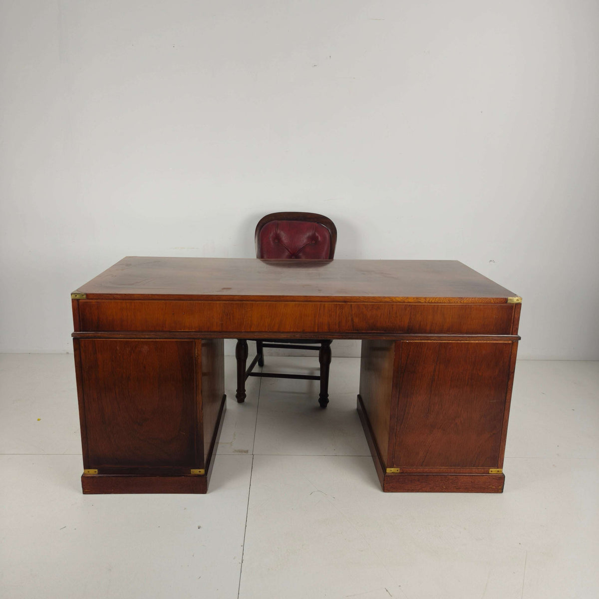 Late 20th Century English Campaign Style Desk Late 20th Century English Campaign Style Desk