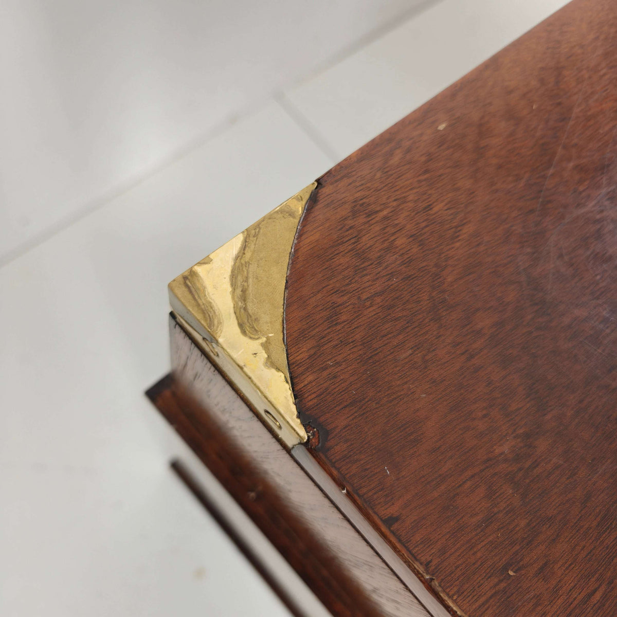 Late 20th Century English Campaign Style Desk Late 20th Century English Campaign Style Desk