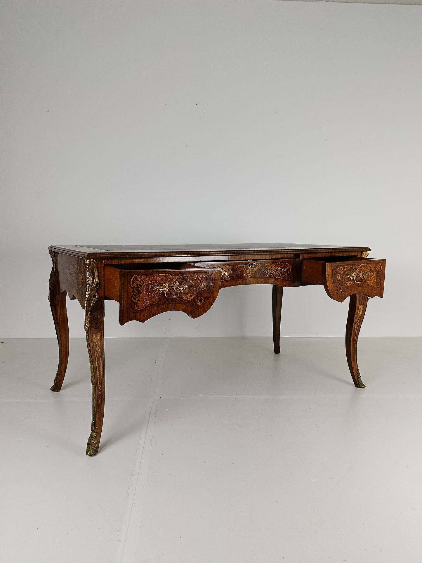 Louis XV Double-Sided Mahogany And Rosewood Flat Desk Louis XV Double-Sided Mahogany And Rosewood Flat Desk