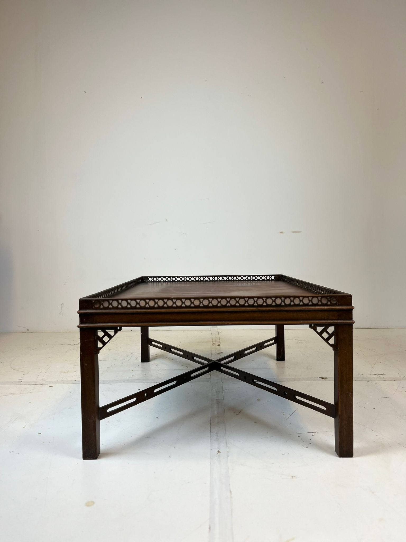 Mahogany Chinese Chippendale Style Cocktail Table Mahogany Chinese Chippendale Style Cocktail Table