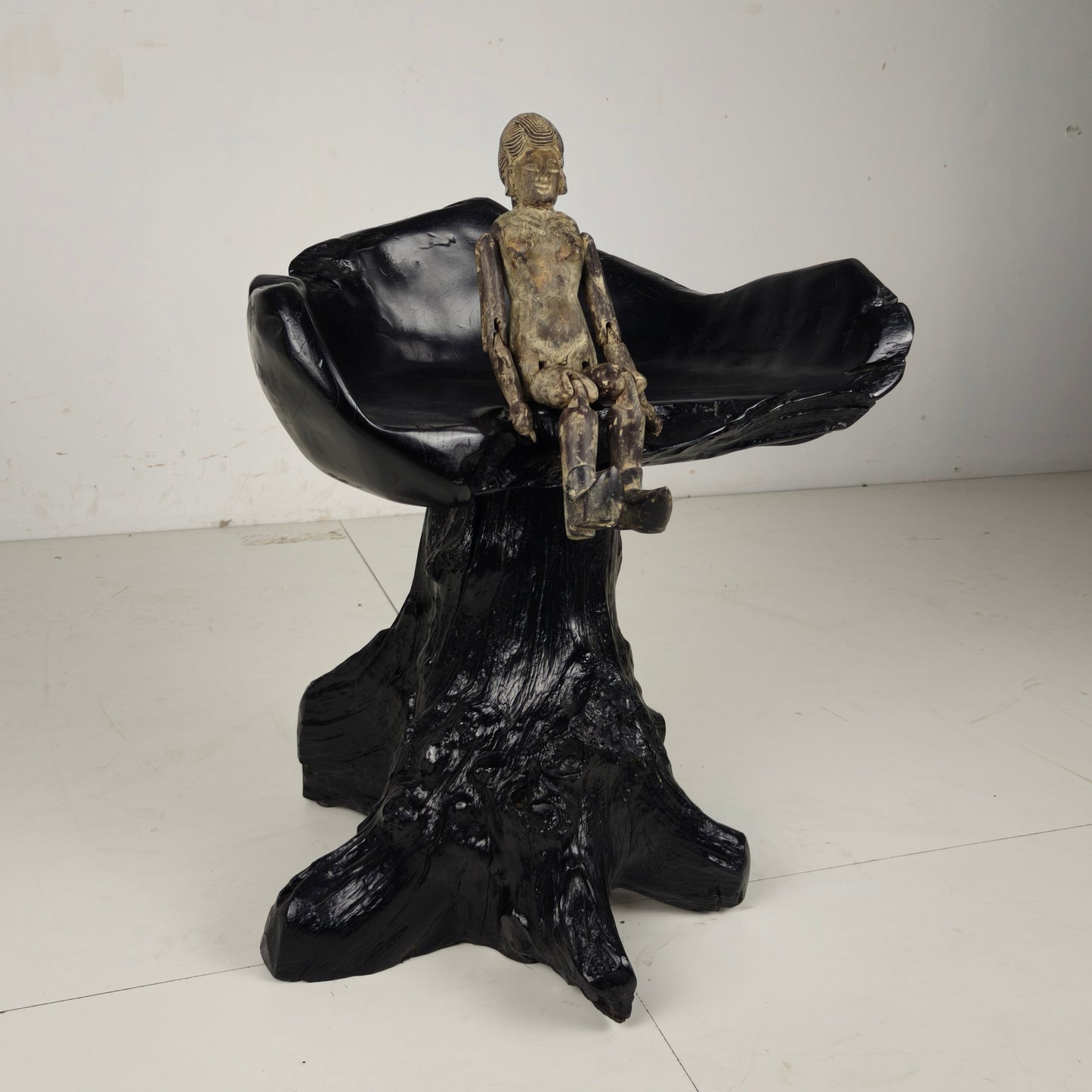 Mid-Century Black Tree Stump Chair Mid-Century Black Tree Stump Chair