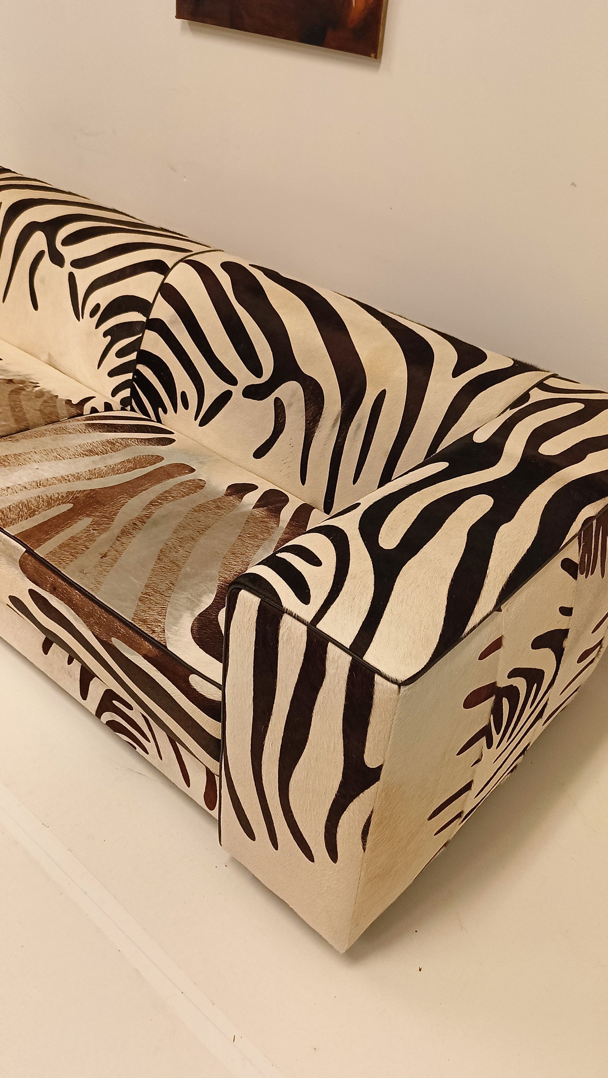 One Of A Kind Vintage Zebra Style Sofa One Of A Kind Vintage Zebra Style Sofa