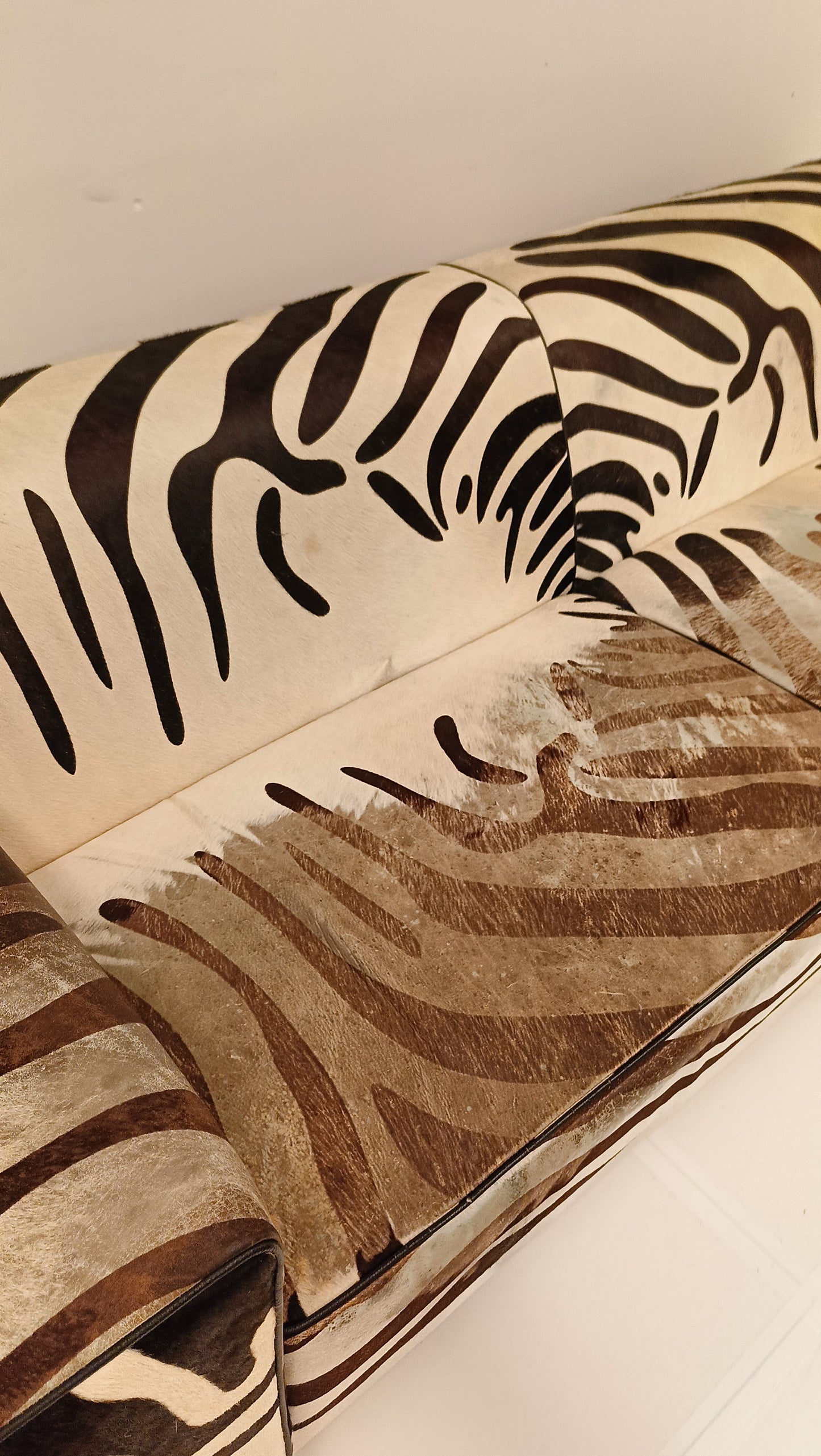 One Of A Kind Vintage Zebra Style Sofa One Of A Kind Vintage Zebra Style Sofa