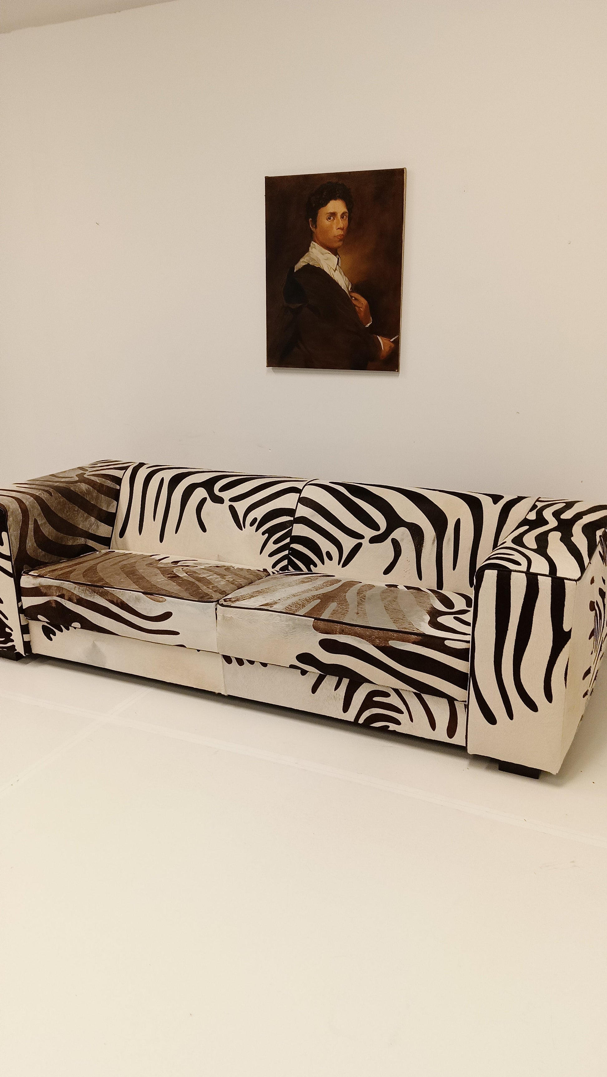 One Of A Kind Vintage Zebra Style Sofa One Of A Kind Vintage Zebra Style Sofa