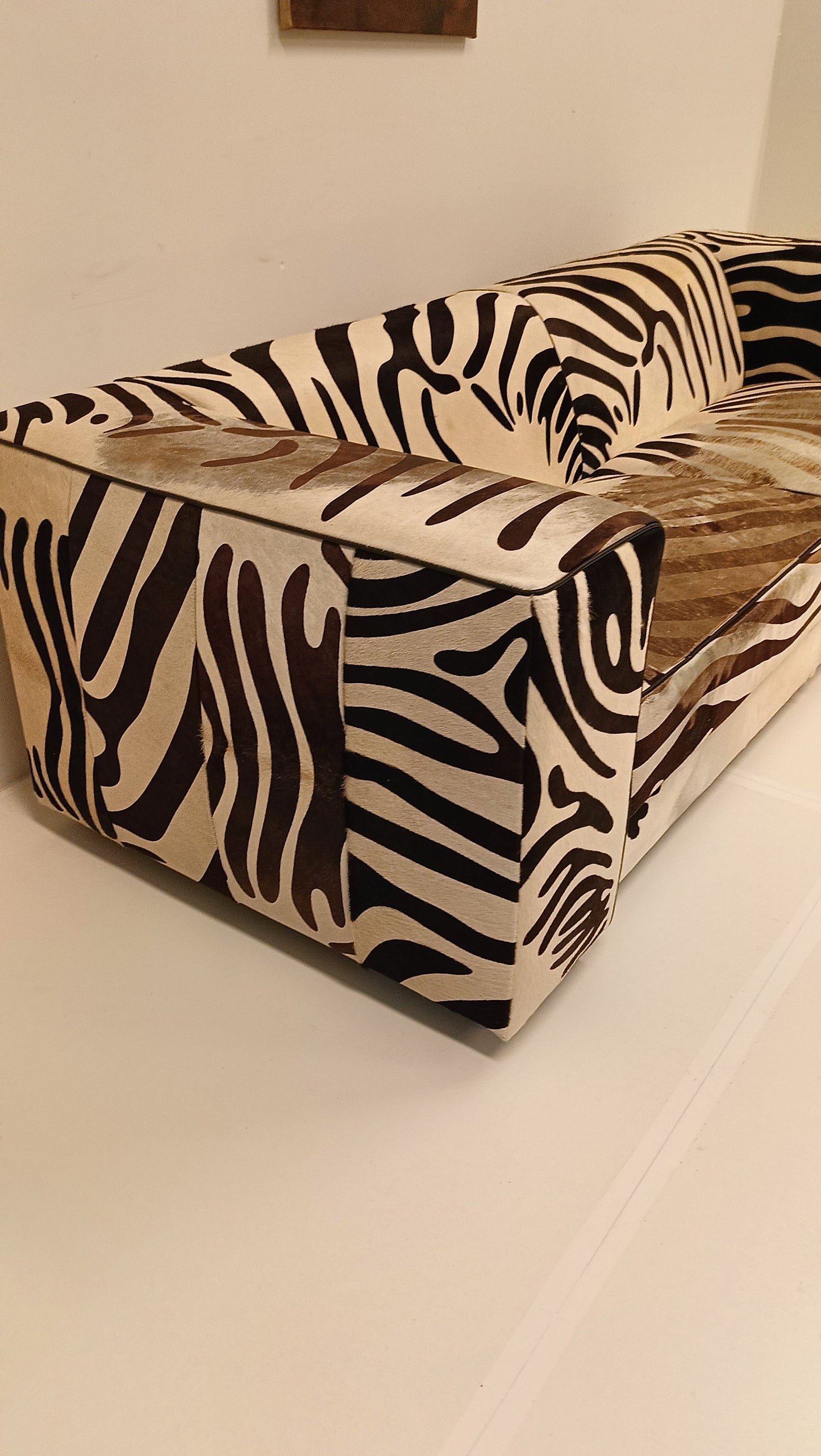 One Of A Kind Vintage Zebra Style Sofa One Of A Kind Vintage Zebra Style Sofa