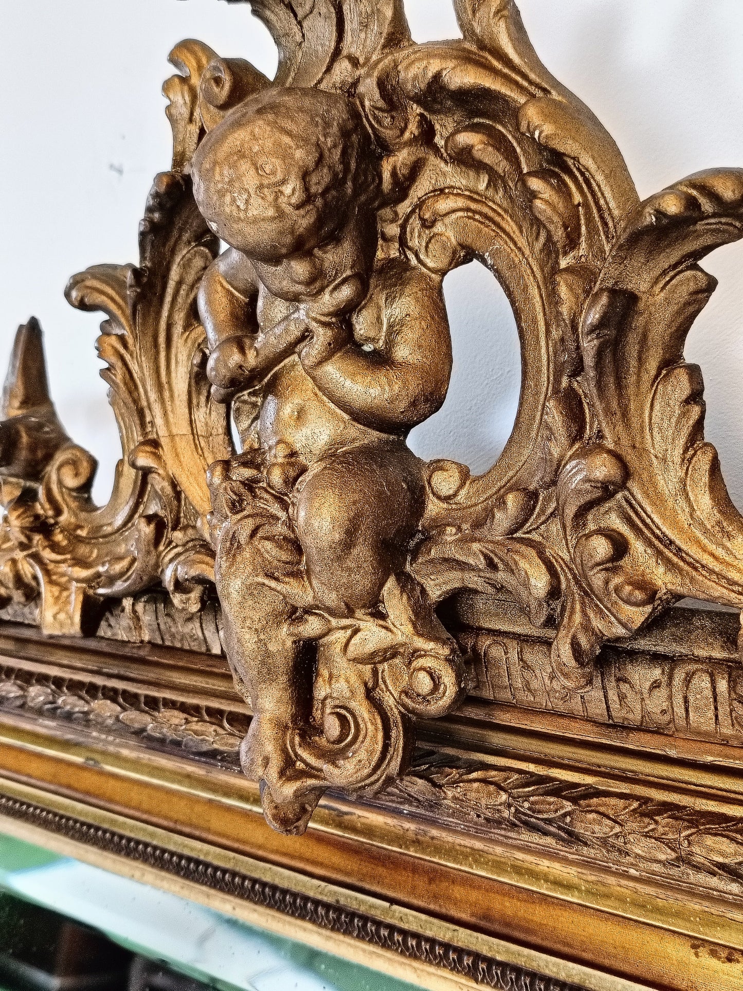 Original French Antique Golden Ornament Mirror Original French Antique Golden Ornament Mirror