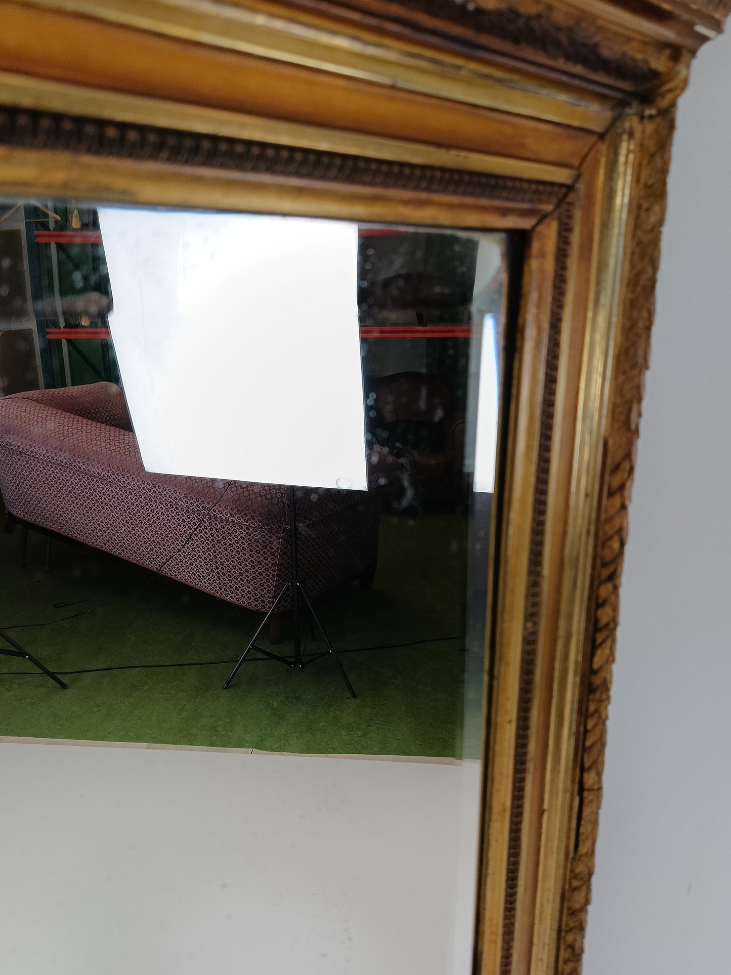 Original French Antique Golden Ornament Mirror Original French Antique Golden Ornament Mirror