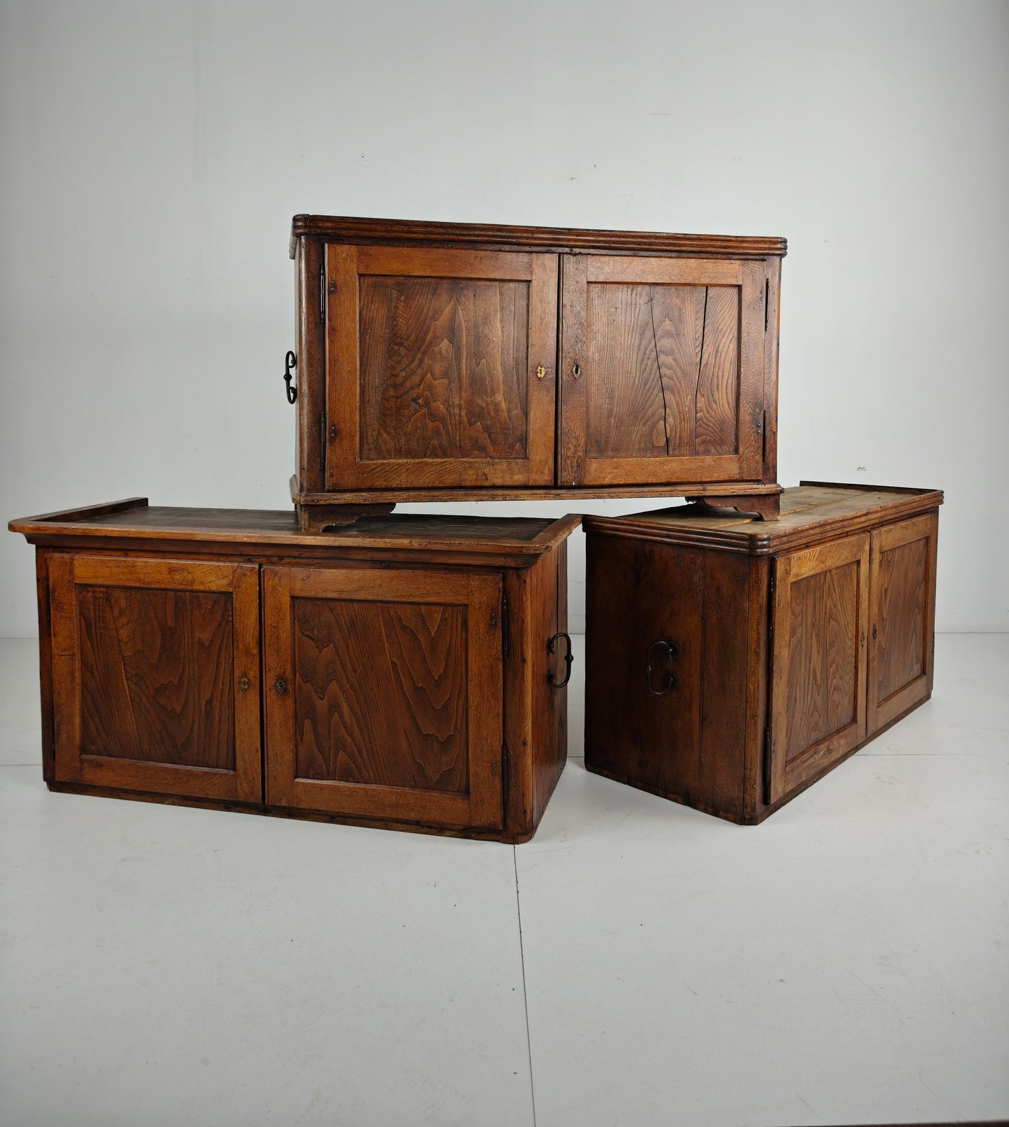 19th Century European Pine Campaign Cabinet / Chest-on-Chest