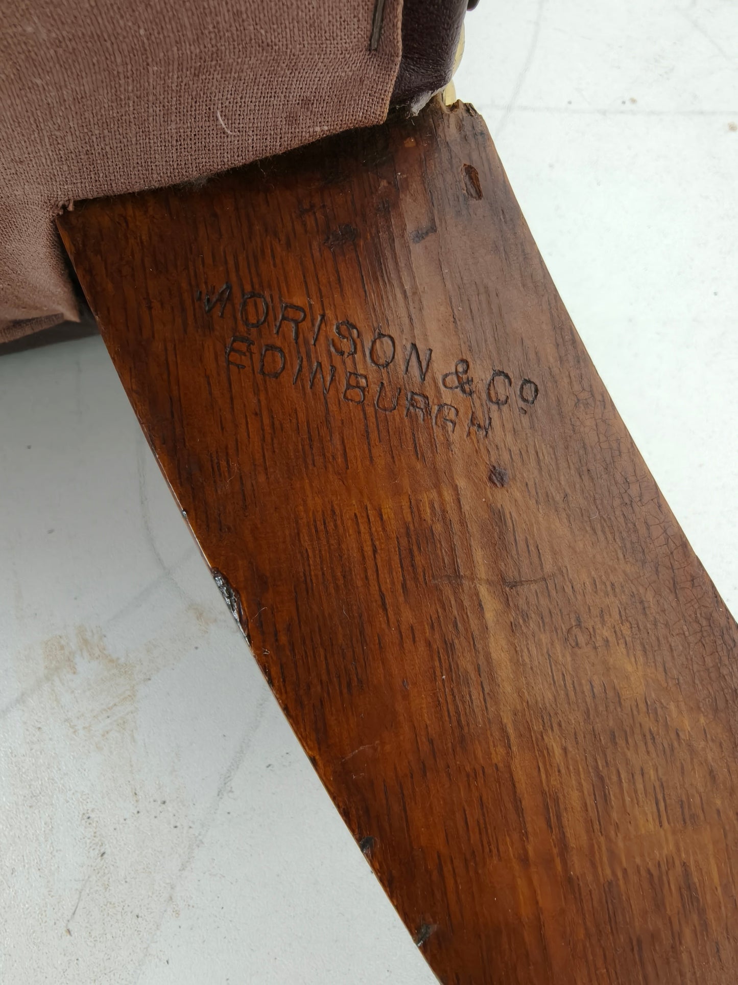 Pair of Antique Library Chairs - Original William Morris & Co Edinburgh Stamped Armchairs Pair of Antique Library Chairs - Original William Morris & Co Edinburgh Stamped Armchairs