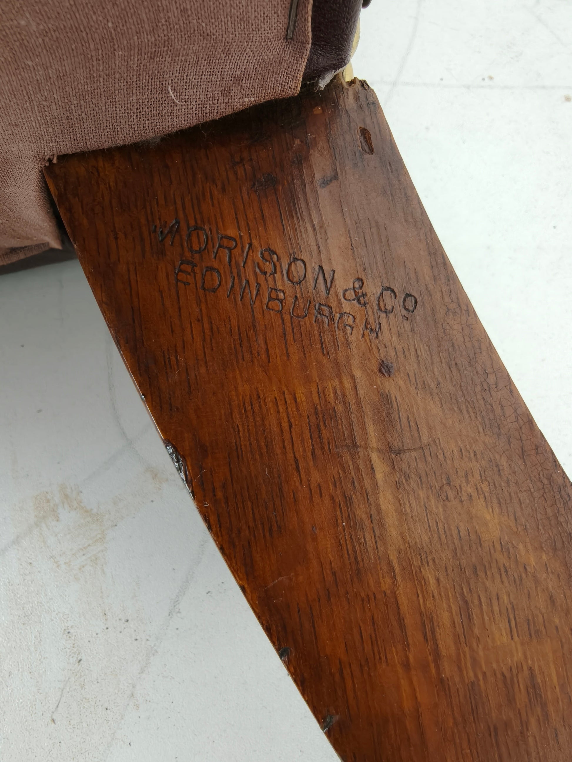 Pair of Antique Library Chairs - Original William Morris & Co Edinburgh Stamped Armchairs Pair of Antique Library Chairs - Original William Morris & Co Edinburgh Stamped Armchairs