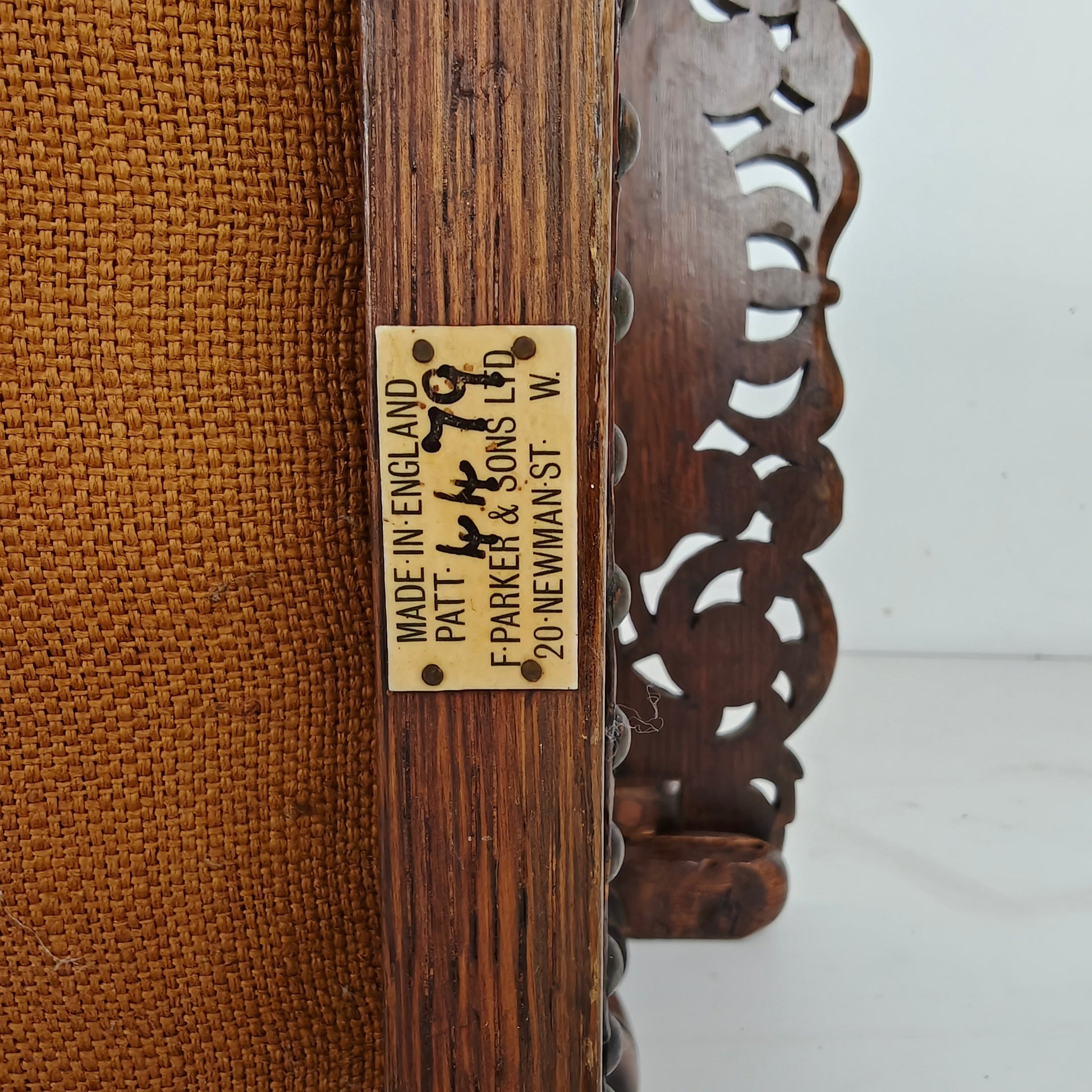 Pair of English Antique Jacobean Monk Armchairs / Tables by F. Parker & Sons Ltd Pair of English Antique Jacobean Monk Armchairs / Tables by F. Parker & Sons Ltd