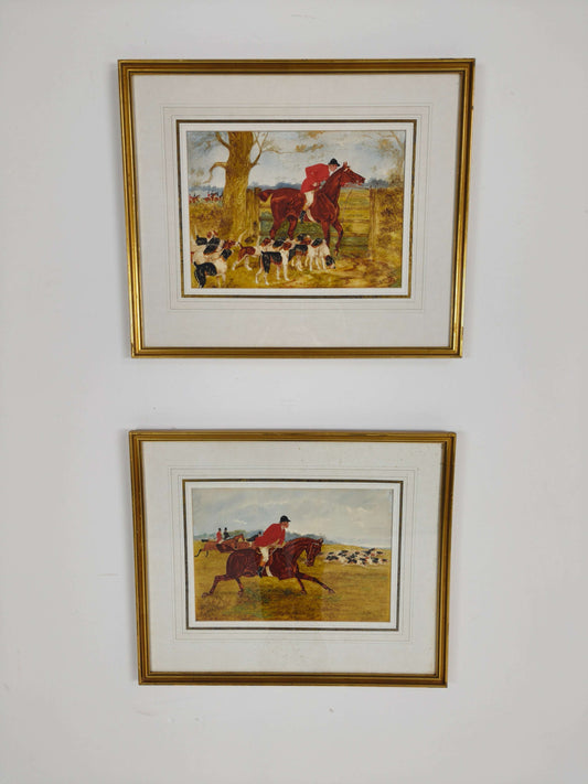 PAIR, SYLVESTER MARTIN HUNT SCENES, date 1883 PAIR, SYLVESTER MARTIN HUNT SCENES, date 1883