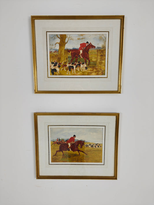 PAIR, SYLVESTER MARTIN HUNT SCENES, date 1883 PAIR, SYLVESTER MARTIN HUNT SCENES, date 1883