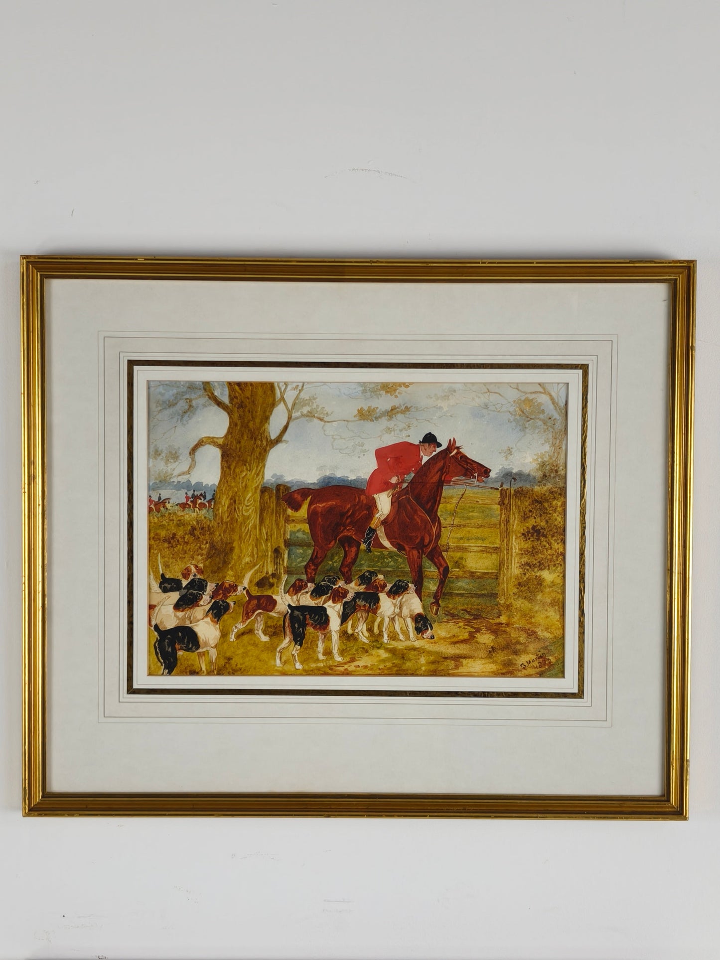 PAIR, SYLVESTER MARTIN HUNT SCENES, date 1883 PAIR, SYLVESTER MARTIN HUNT SCENES, date 1883