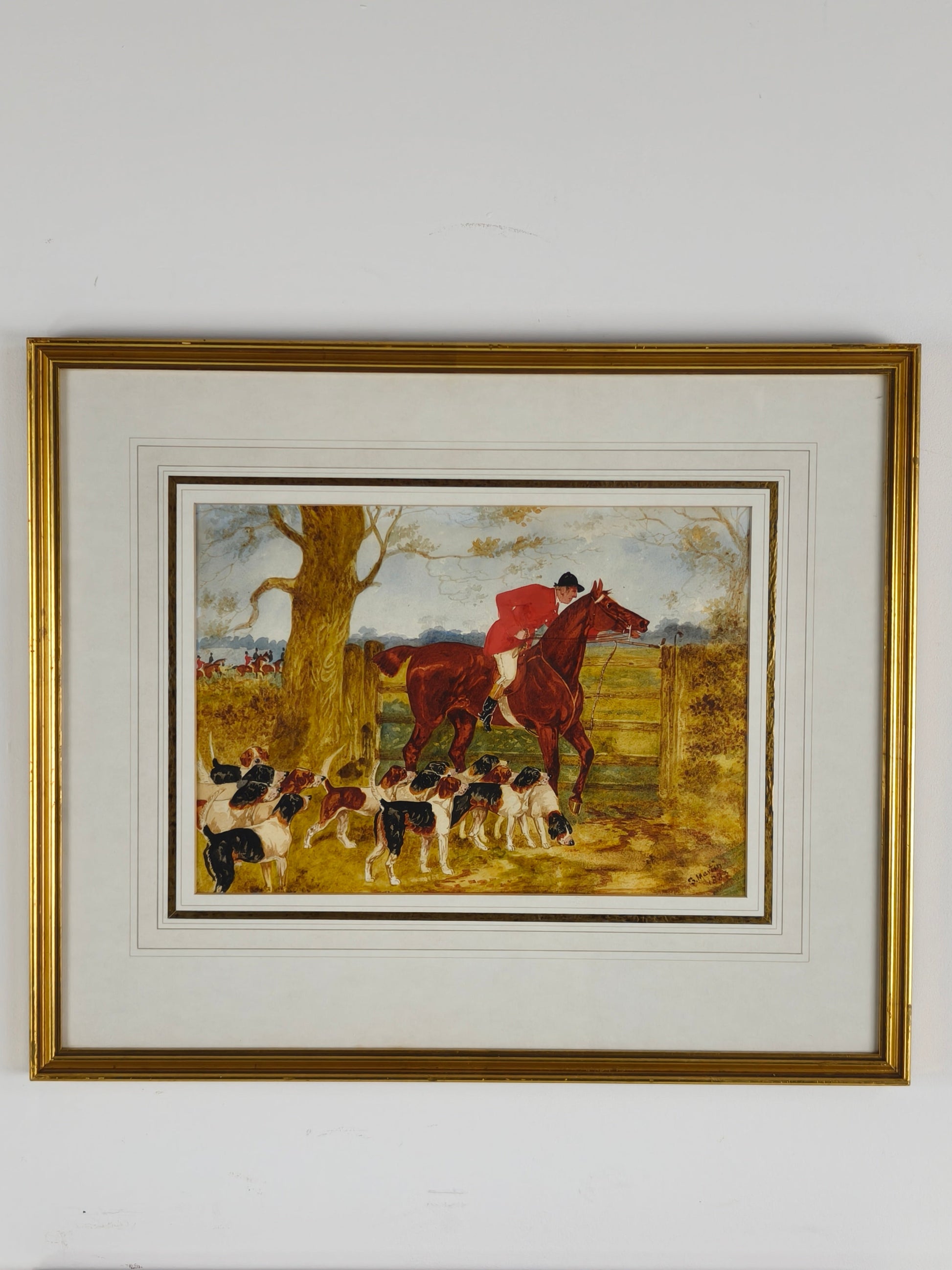 PAIR, SYLVESTER MARTIN HUNT SCENES, date 1883 PAIR, SYLVESTER MARTIN HUNT SCENES, date 1883