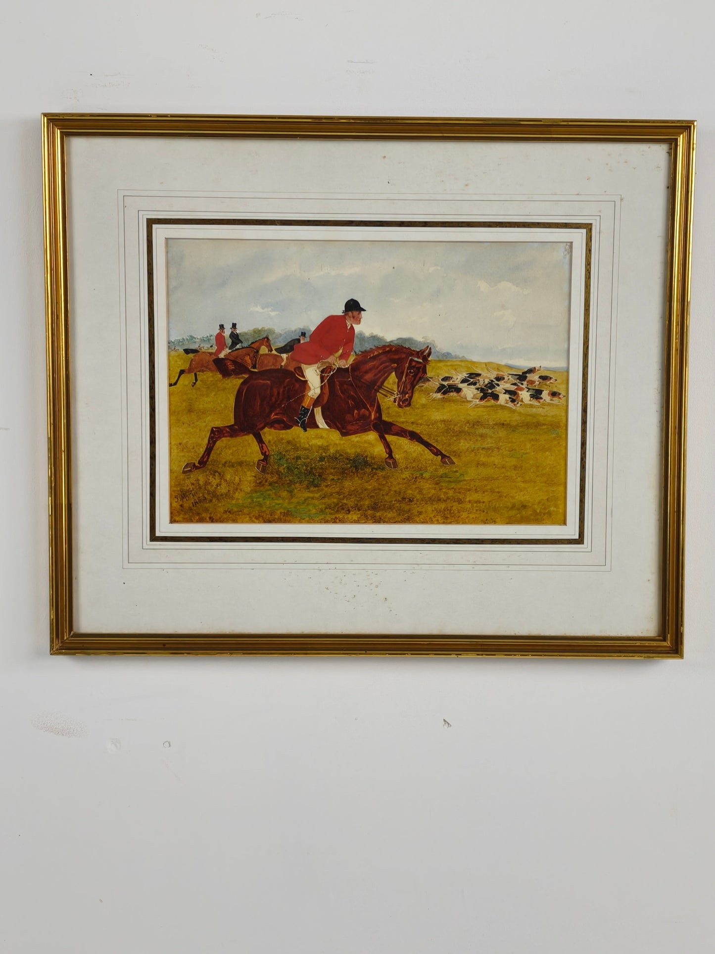 PAIR, SYLVESTER MARTIN HUNT SCENES, date 1883 PAIR, SYLVESTER MARTIN HUNT SCENES, date 1883